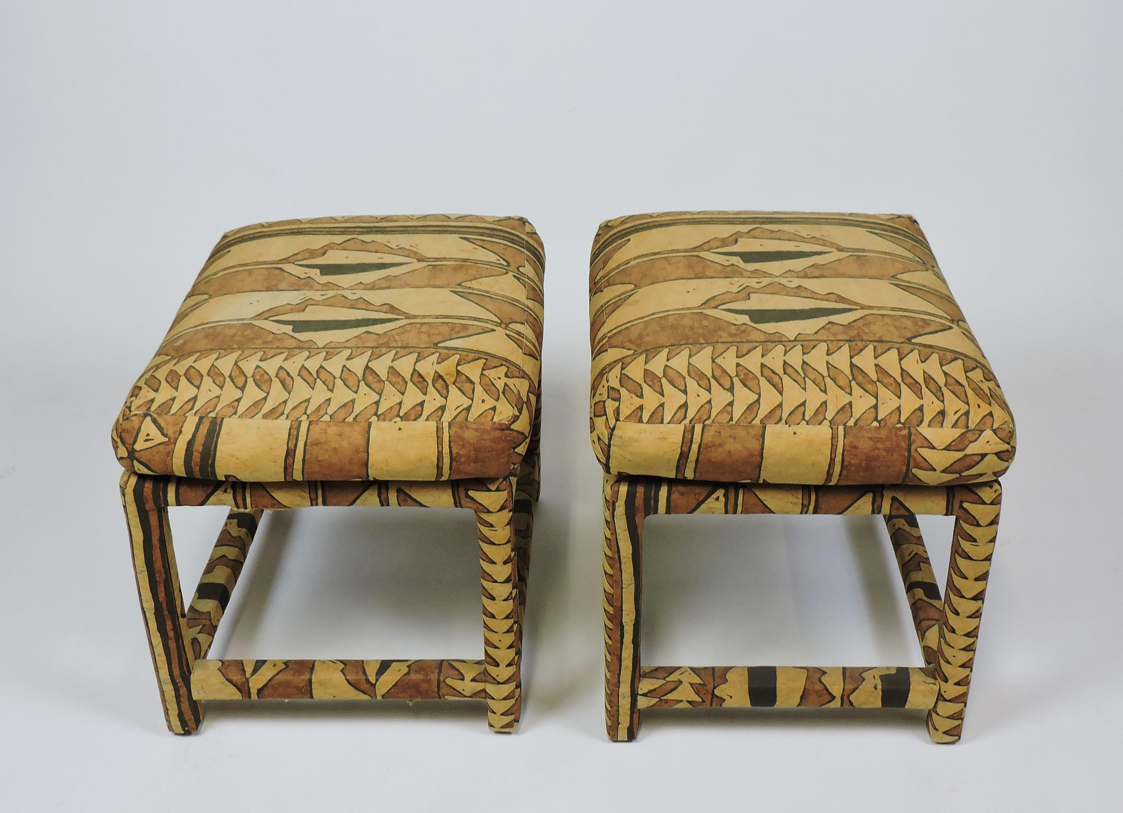 American Pair Baughman Mid-Century Modern Parsons Ottomans or Benches for Thayer Coggin