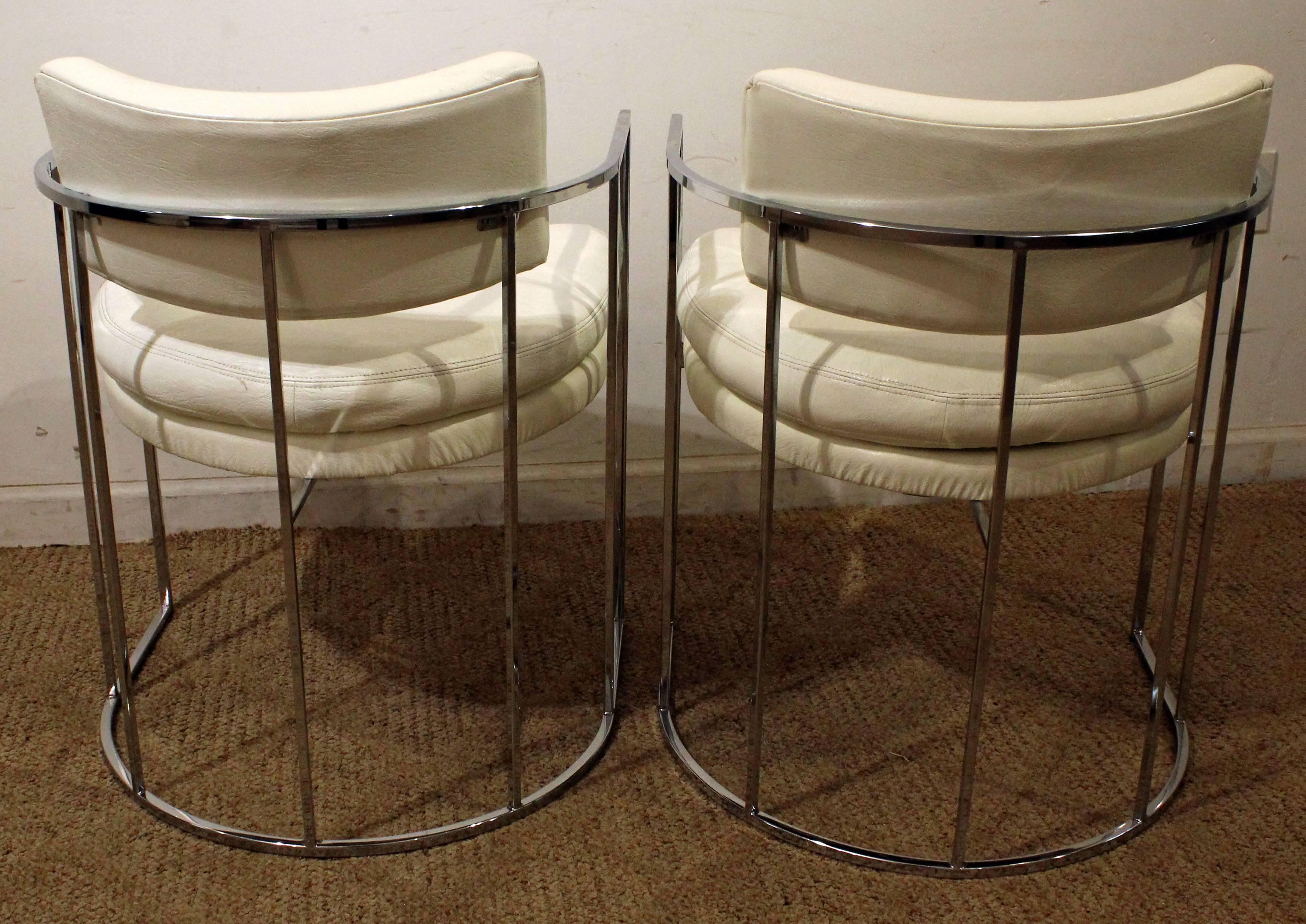 American Pair of Mid-Century Modern Milo Baughman Thayer Coggin Chrome Lounge Chairs