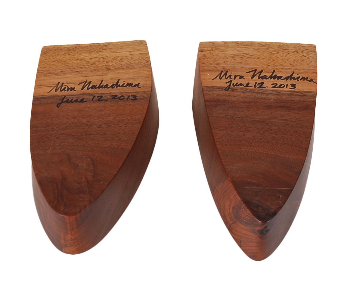 Pair of Mid-Century Modern Mira Nakashima Candleholders from Nakashima Studio In Excellent Condition In Philadelphia, PA