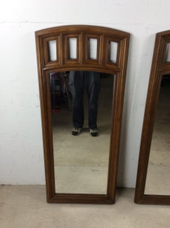 Pair of Mid Century Modern Mirrors with Arch Top Frame