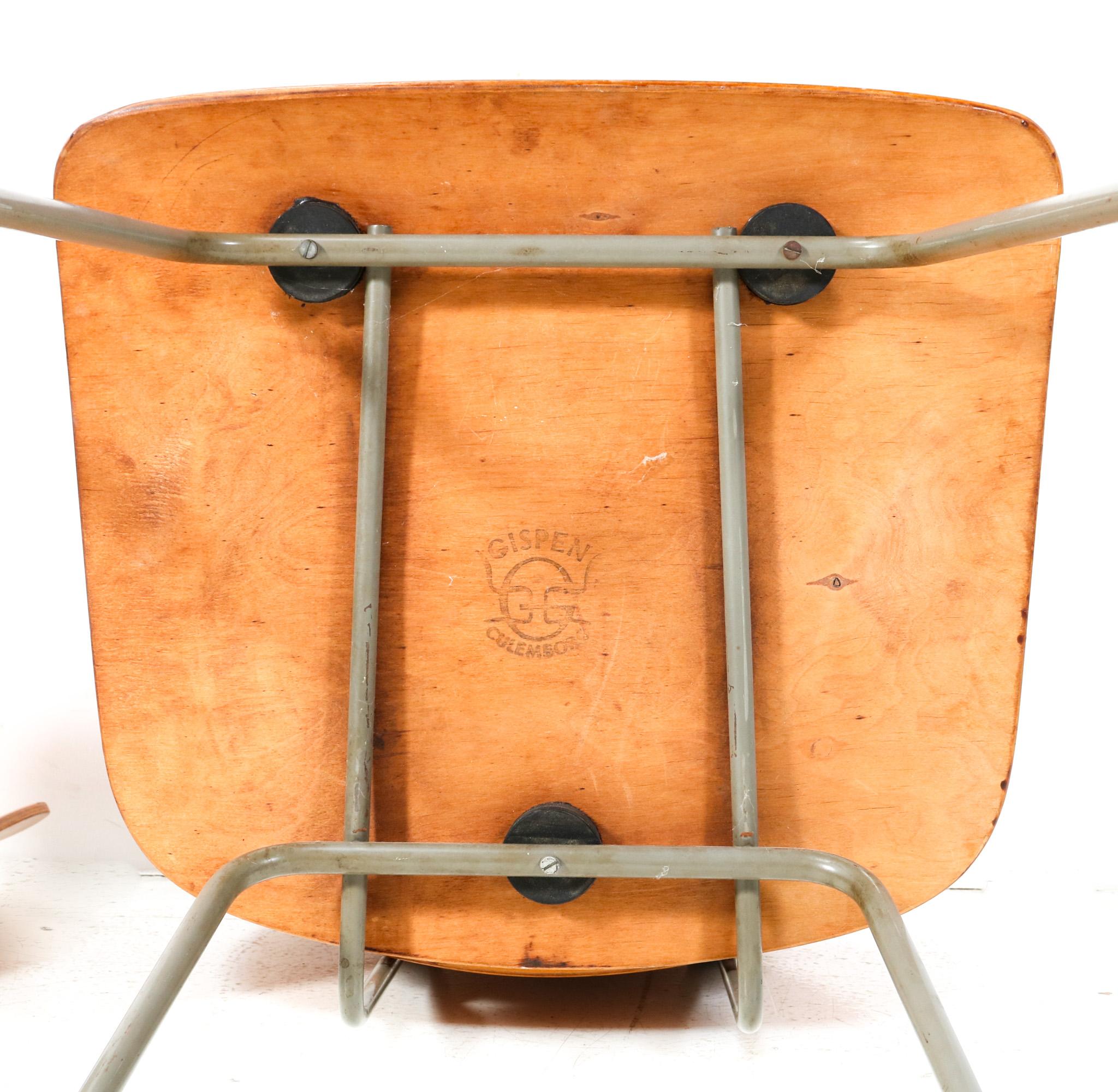 Pair of Mid-Century Modern Model 116 Side Chairs by Wim Rietveld for Gispen 1
