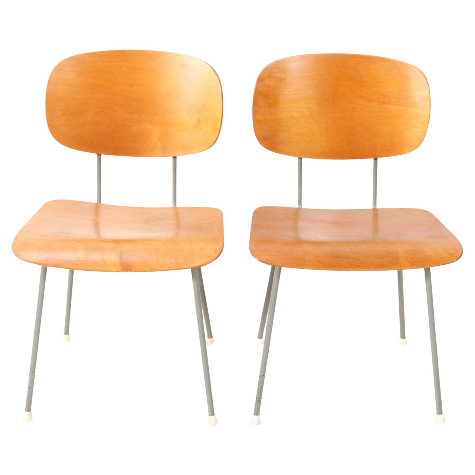 Pair of Mid-Century Modern Model 116 Side Chairs by Wim Rietveld for Gispen For Sale