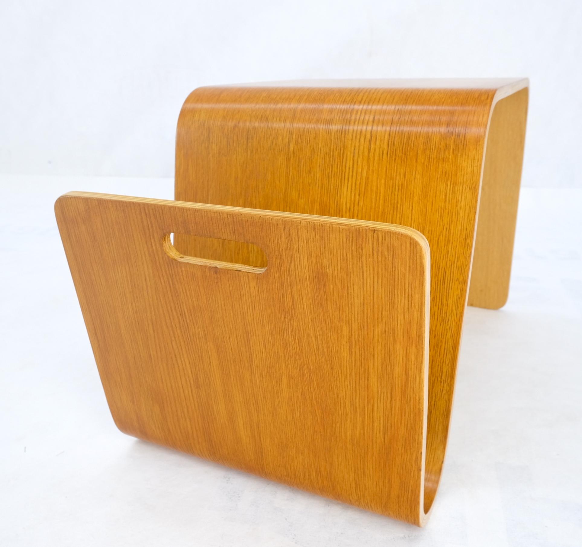 Pair of Mid-Century Modern Molded Plywood End Tables Magazine Racks Mint! For Sale 11