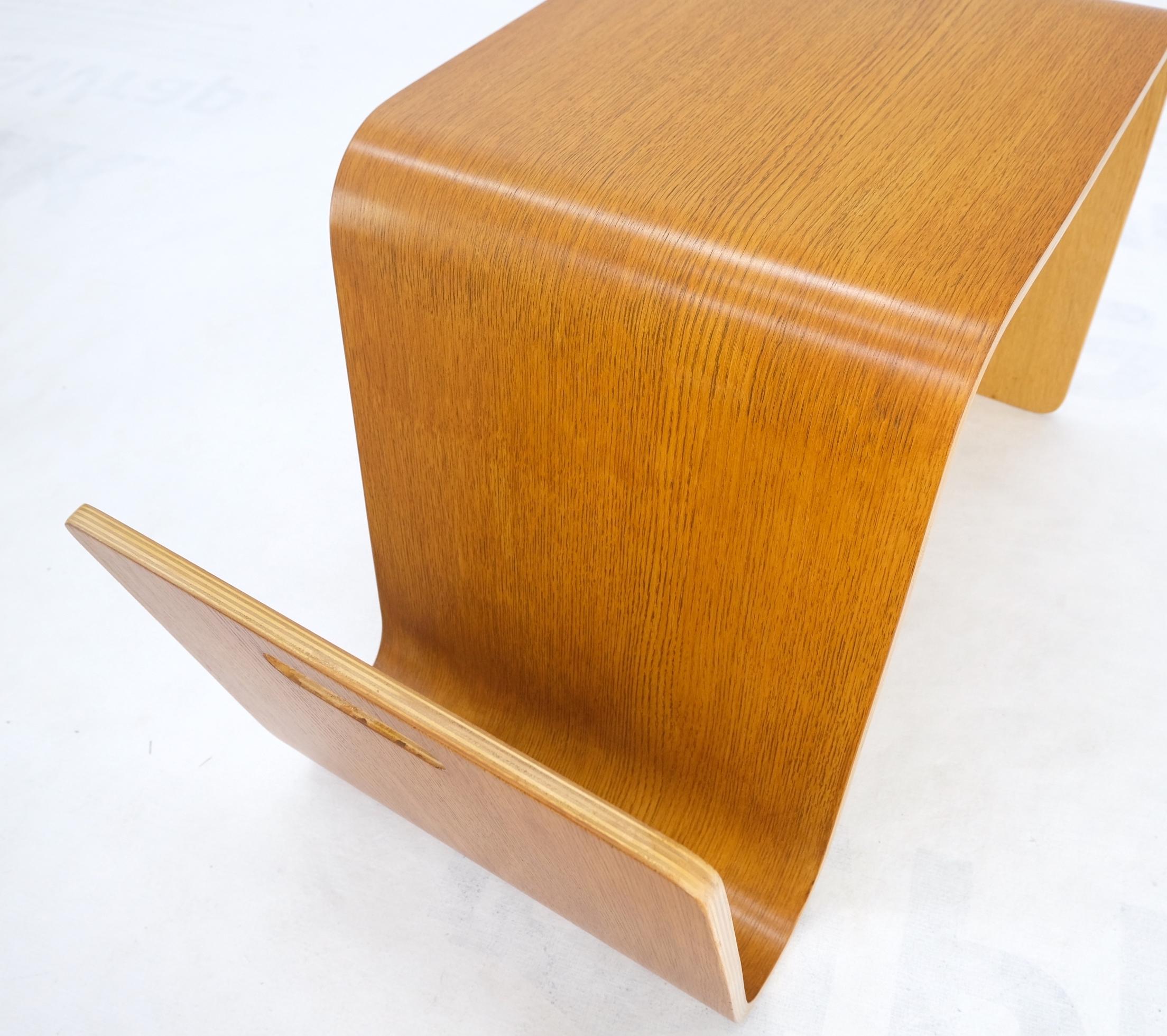 Pair of Mid-Century Modern Molded Plywood End Tables Magazine Racks Mint! For Sale 1