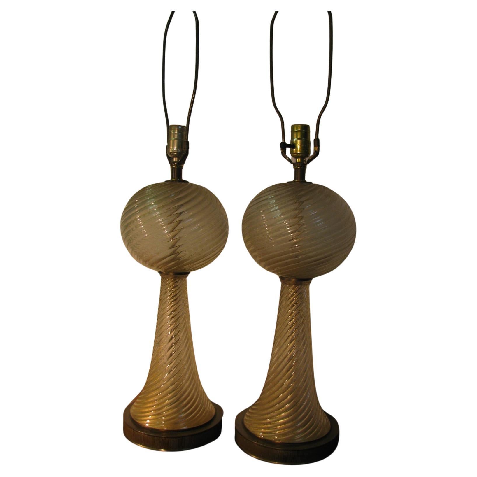Paire de lampes de table Barovier&Toso de Murano datant du milieu du siècle dernier 8