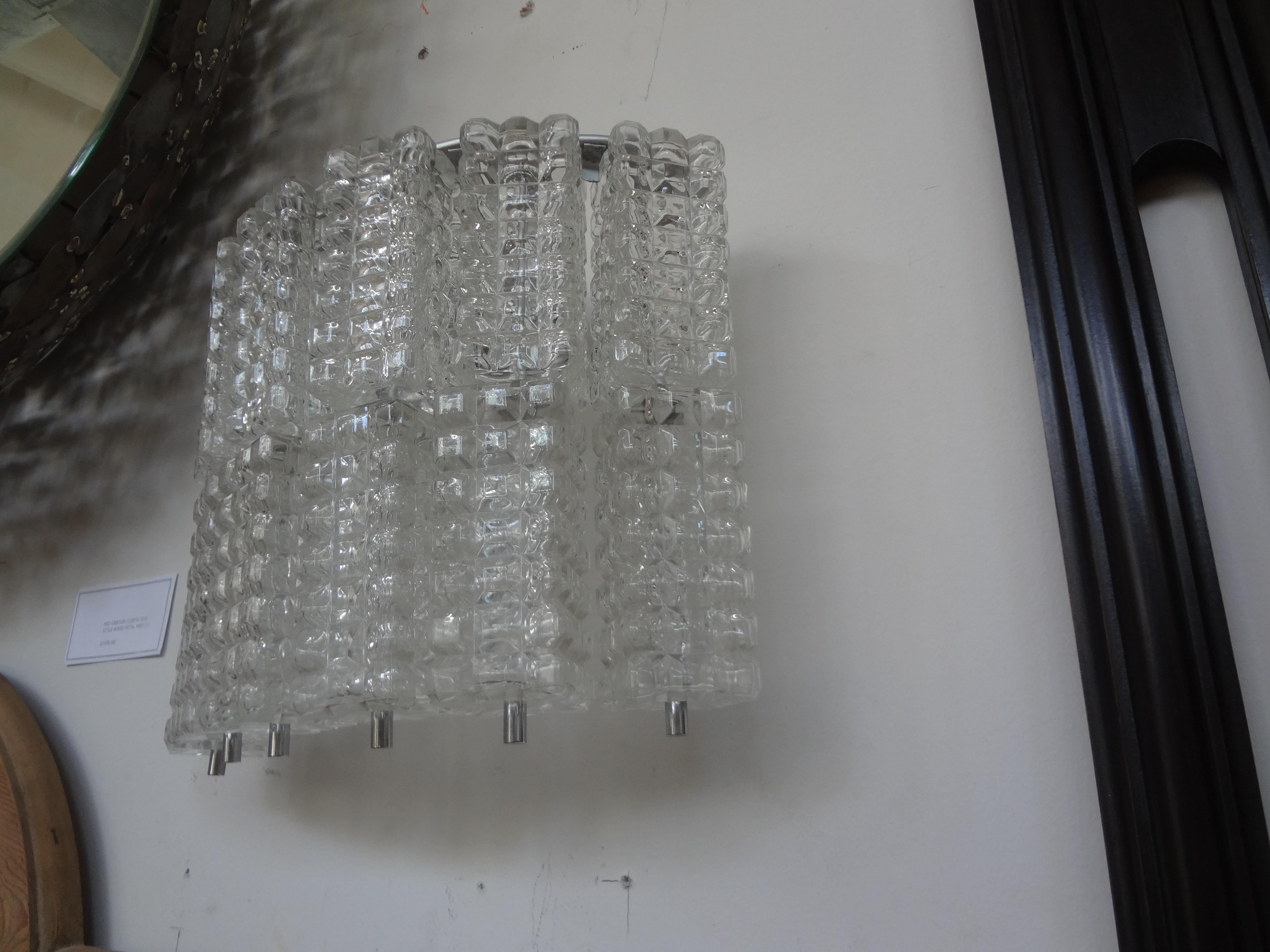 Verre brun Paire de verres de Murano de style mi-siècle moderne  Appliques en vente