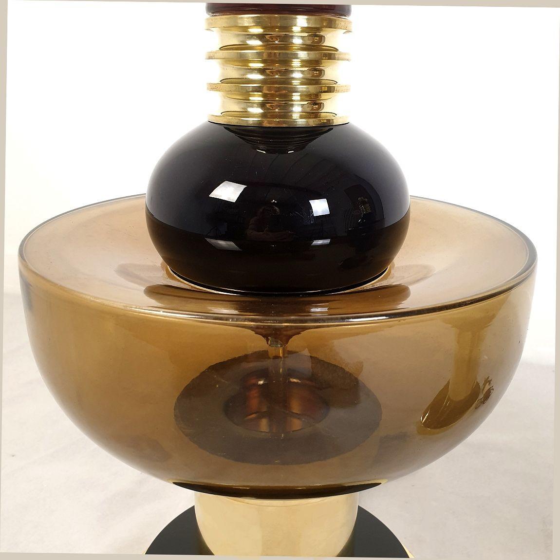 italien Paire de lampes en verre de Murano mi-siècle moderne en vente