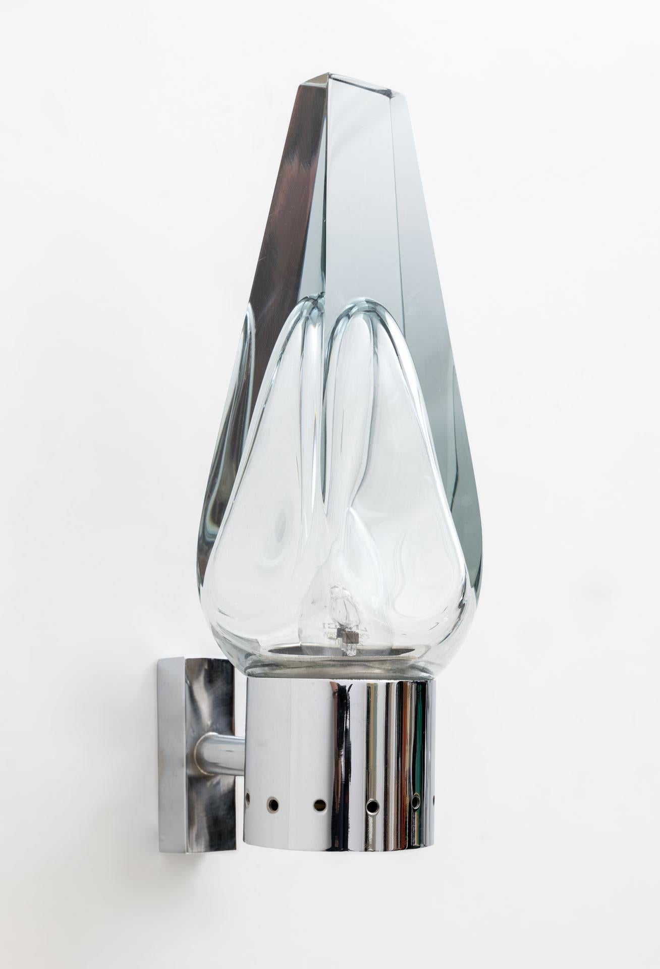 Ein Paar moderne Murano-Glas-Leuchten aus der Mitte des Jahrhunderts von Flavio Poli für Seguso, 1960er Jahre im Zustand „Gut“ im Angebot in Puglia, Puglia