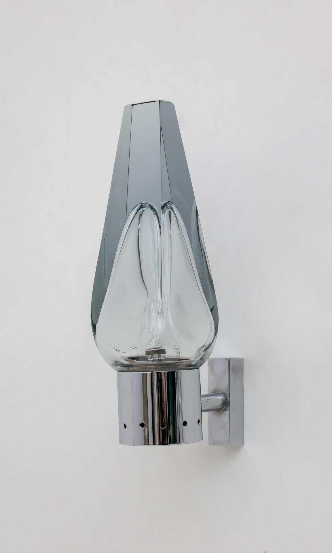 Ein Paar moderne Murano-Glas-Leuchten aus der Mitte des Jahrhunderts von Flavio Poli für Seguso, 1960er Jahre (Messing) im Angebot