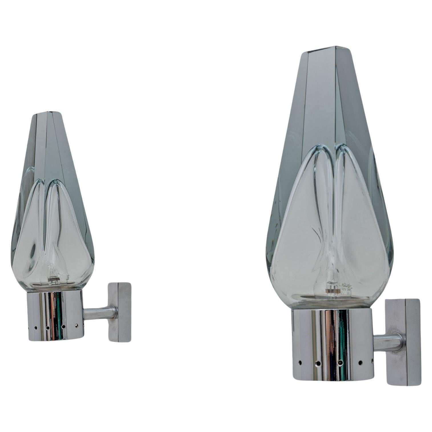Pair of Mid-century Modern Murano Glass Sconces by Flavio Poli for Seguso, 1960s For Sale