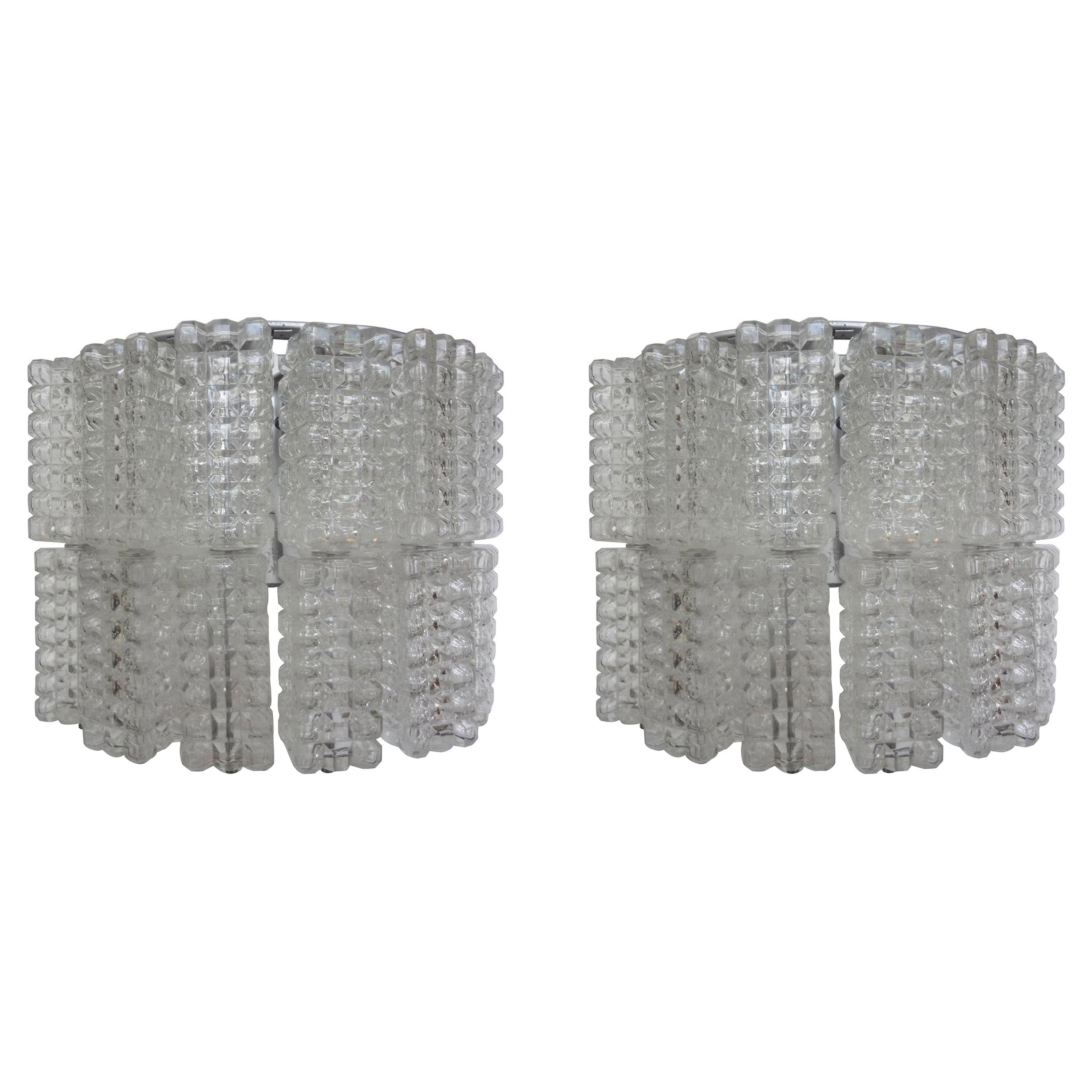 Pair of Mid-Century Modern Murano Glass Sconces