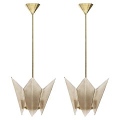 Pair of Mid-Century Modern Style Murano Glass Smoked Pendants, Italy
