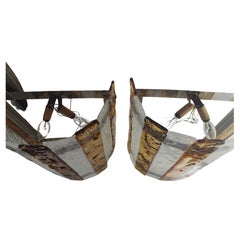 Pair of Mid Century Modern Murano Glass Wall Sconces C1975