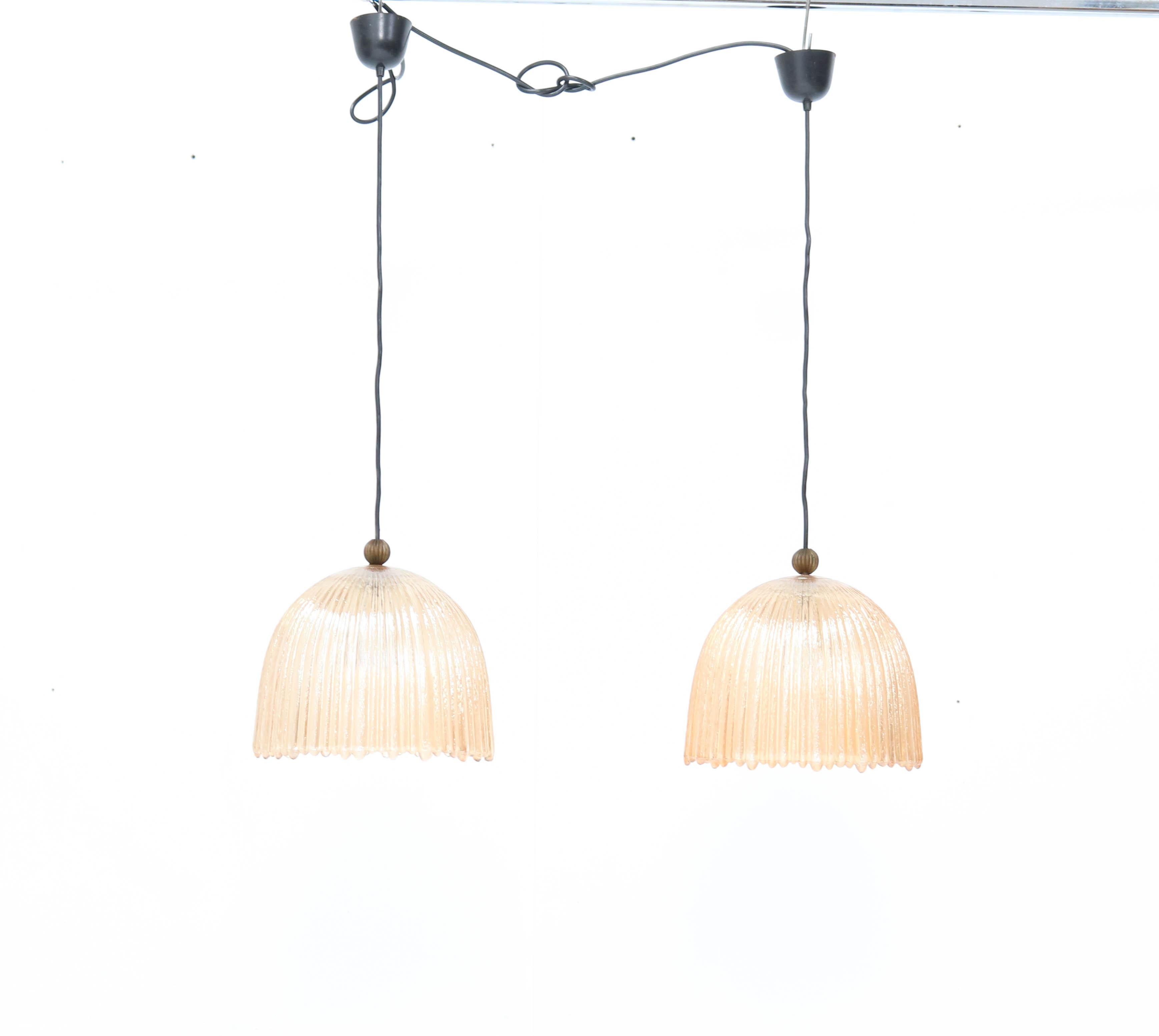 Pair of Mid-Century Modern Murano Pendant Lights, 1960s 1