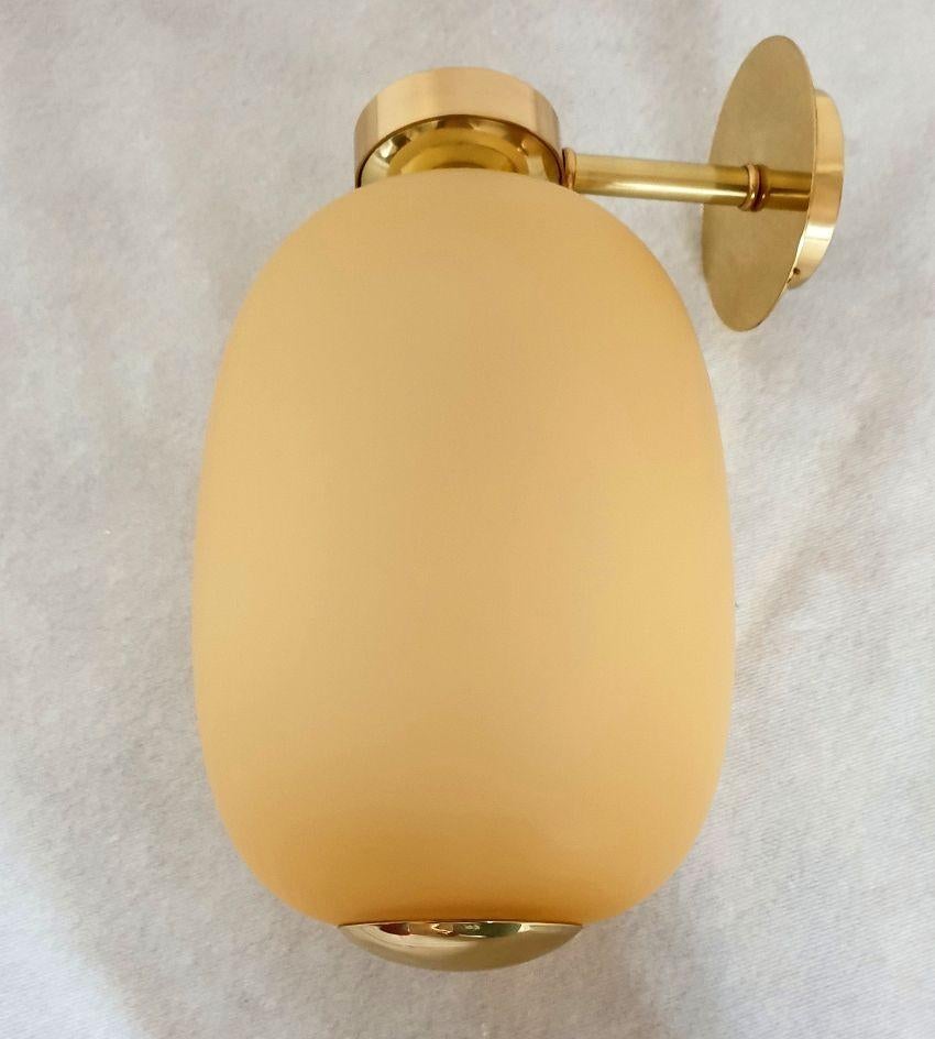 Italian Pair of amber Murano Sconces, Italy For Sale