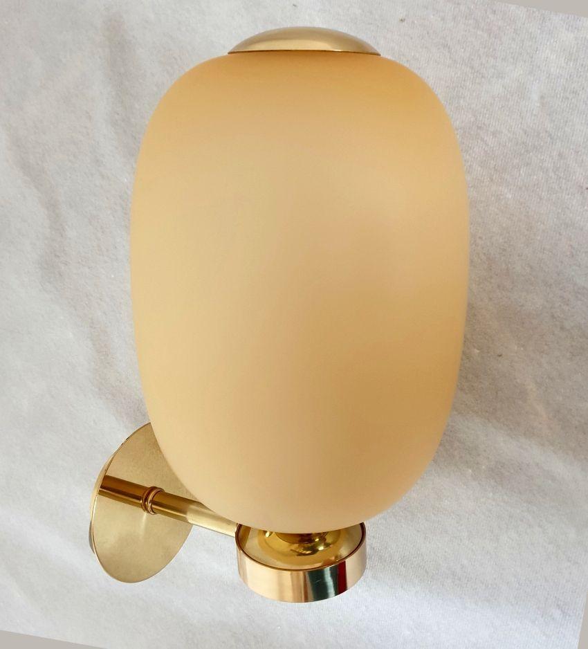 Late 20th Century Pair of amber Murano Sconces, Italy For Sale