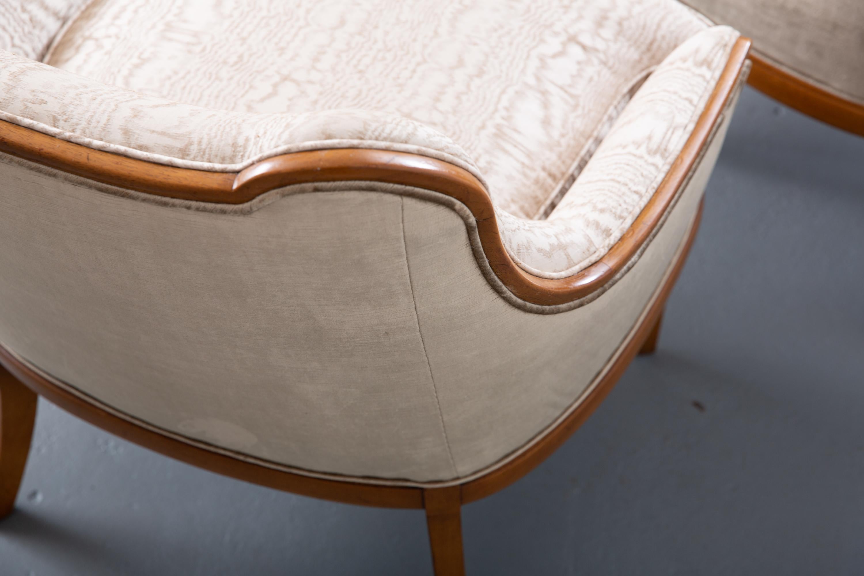 Pair of Mid-Century Modern Newly Upholstered Armchairs For Sale 1