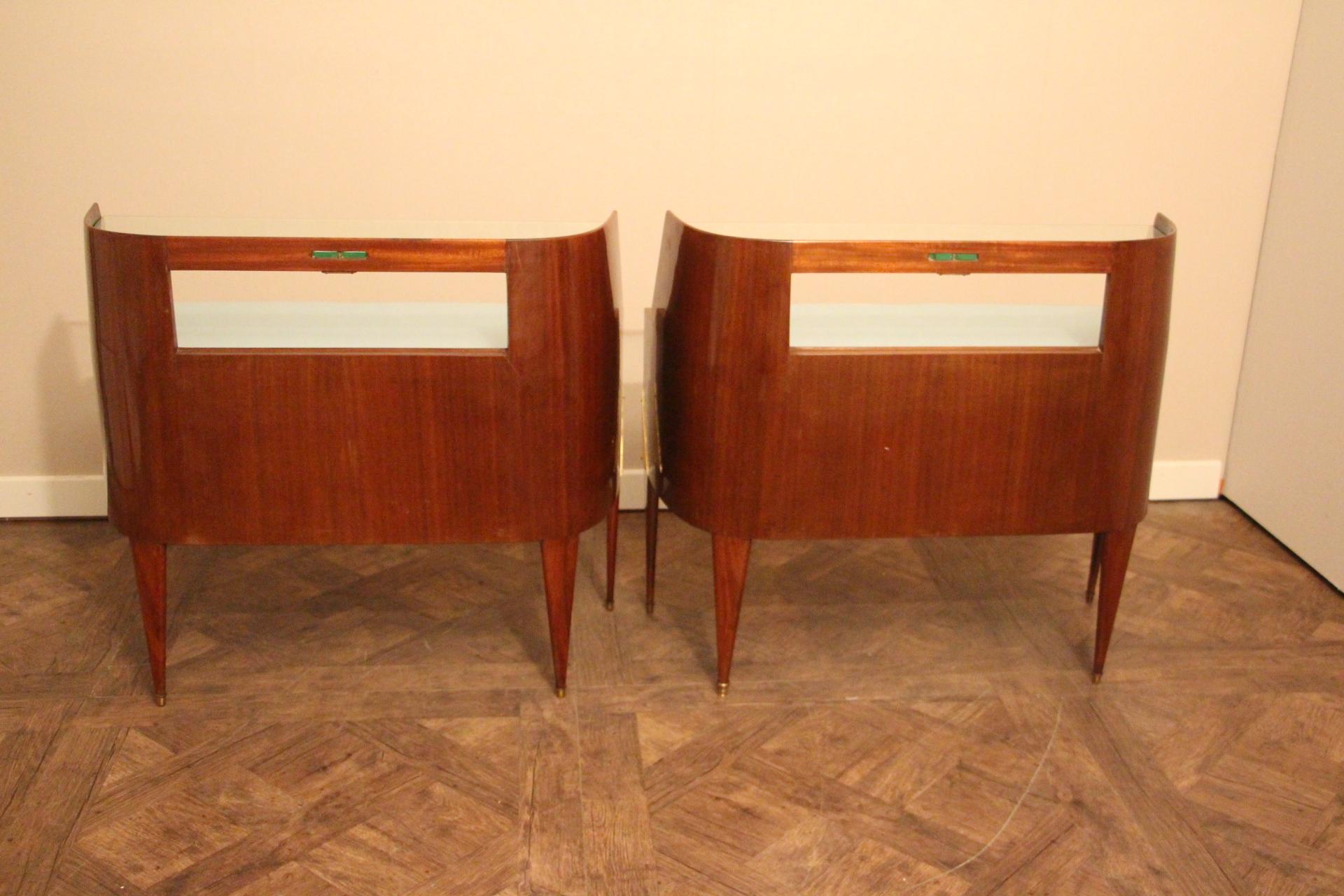 Pair of Mid-Century Modern Nightstands, Bed Side Tables by Paolo Buffa 1