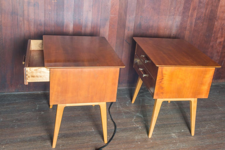 Pair of Mid-Century Modern Night Stands by Renzo Rutili for Johnson Furniture For Sale 8