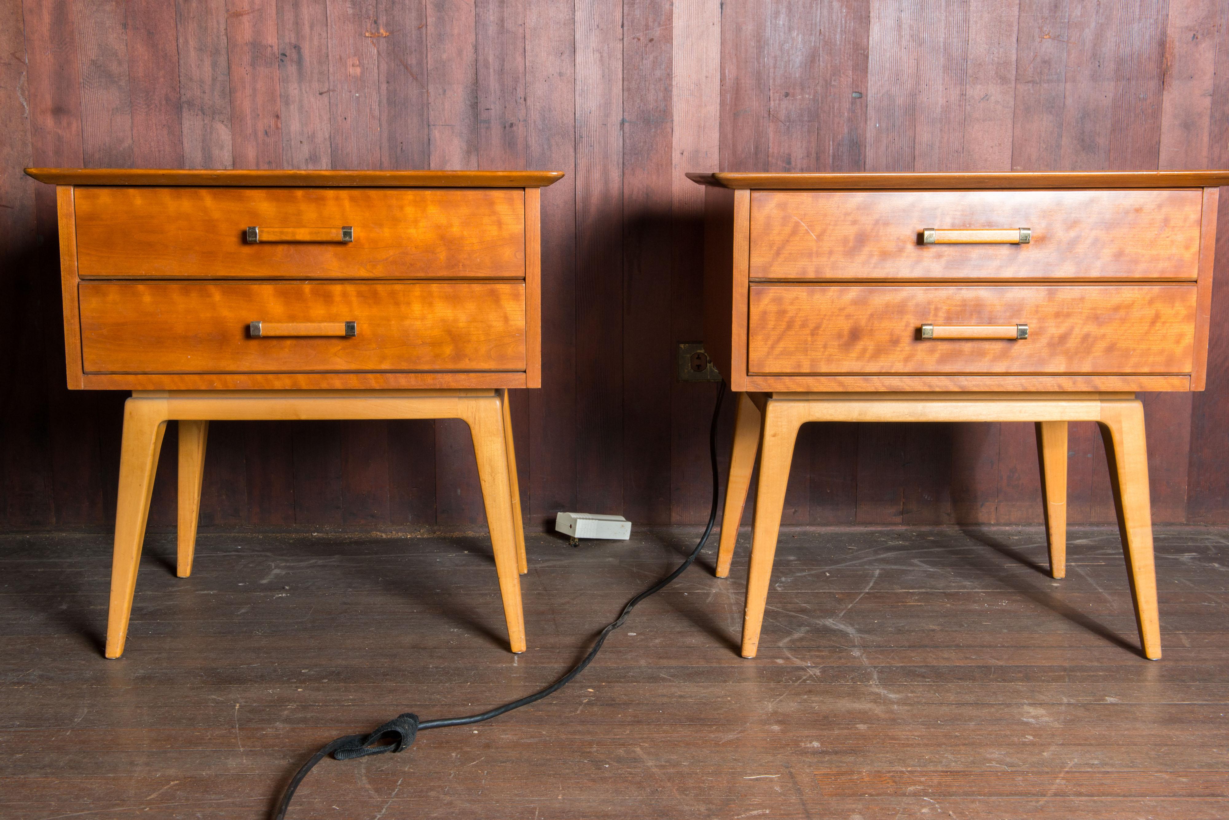 American Pair of Mid-Century Modern Night Stands by Renzo Rutili for Johnson Furniture