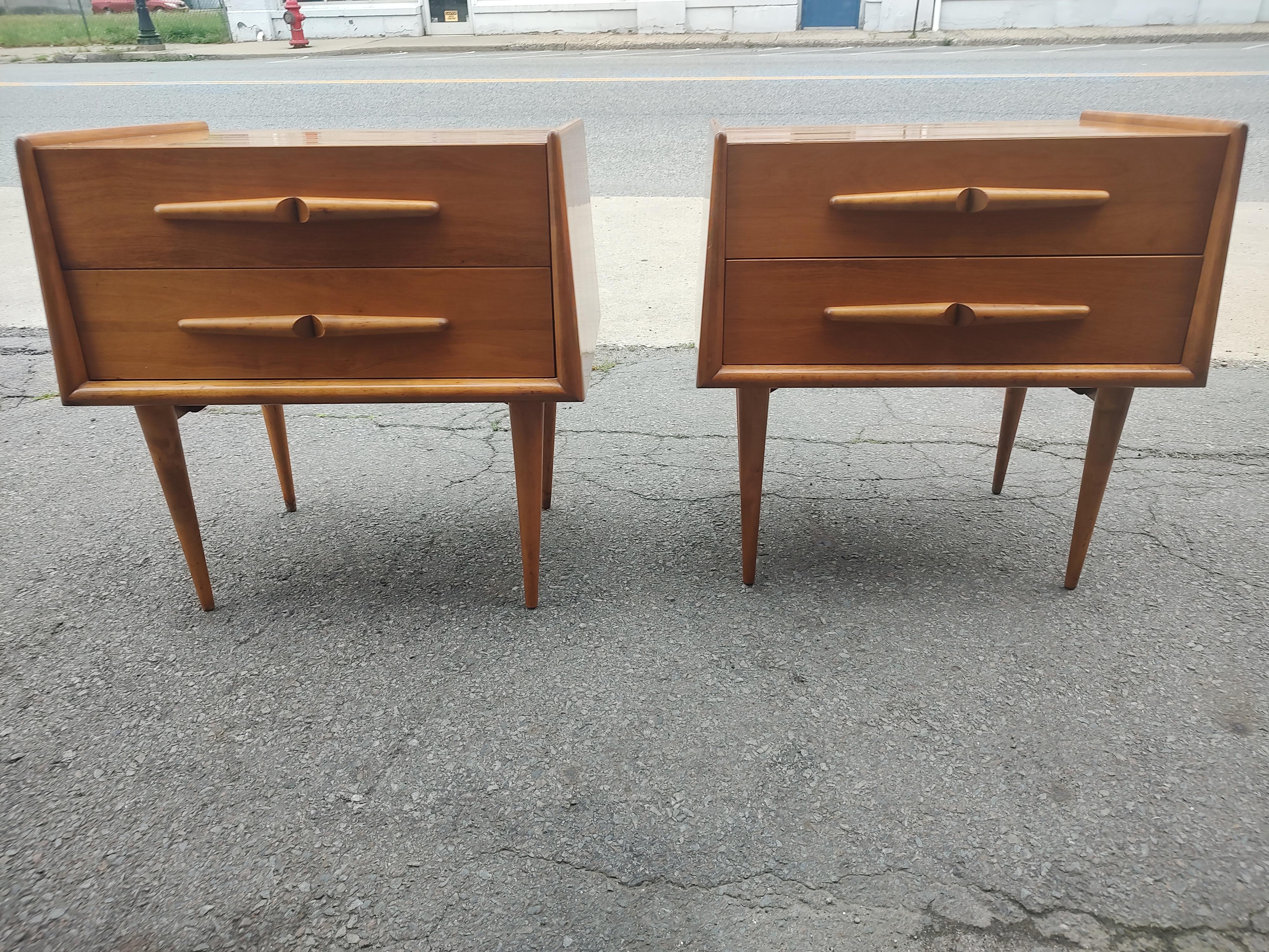 Pair of Mid Century Modern Night Stands in Birch by Edmond Spence Sweden C1953 For Sale 6