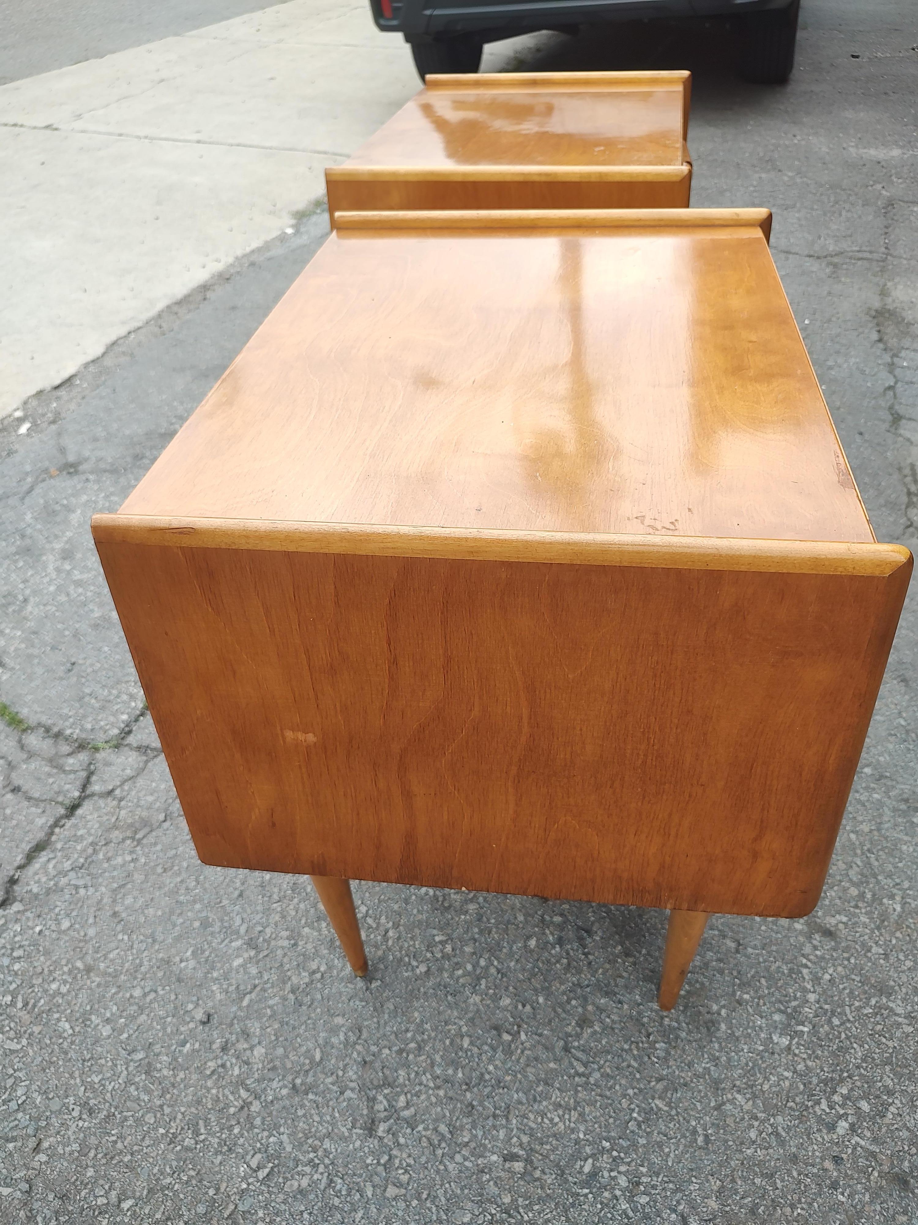 Pair of Mid Century Modern Night Stands in Birch by Edmond Spence Sweden C1953 For Sale 5