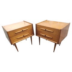 Paire de tables de nuit modernes du milieu du siècle en bouleau par Edmond Spence, Suède, vers 1953