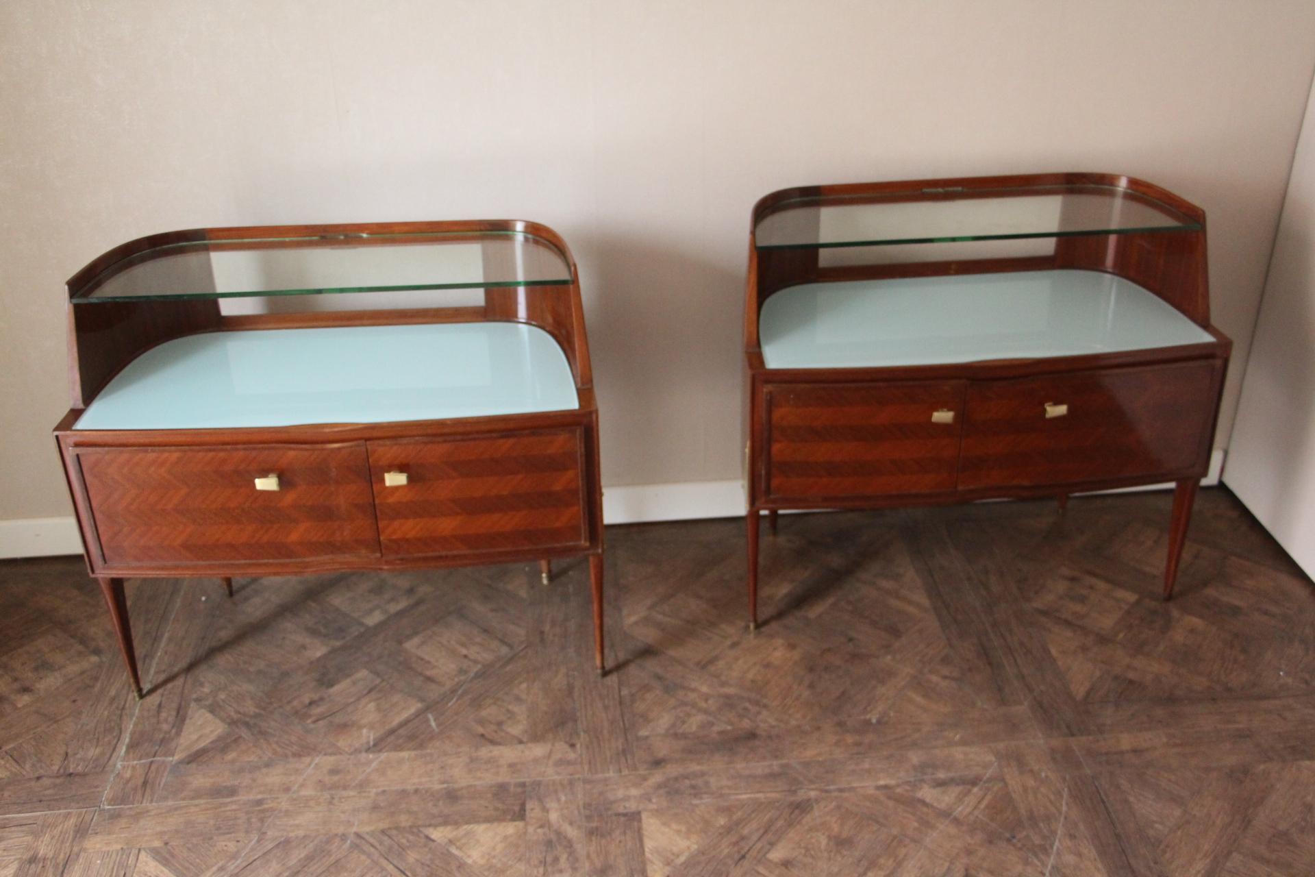 Pair of Mid-Century Modern Nightstands, Bed Side Tables by Paolo Buffa 9