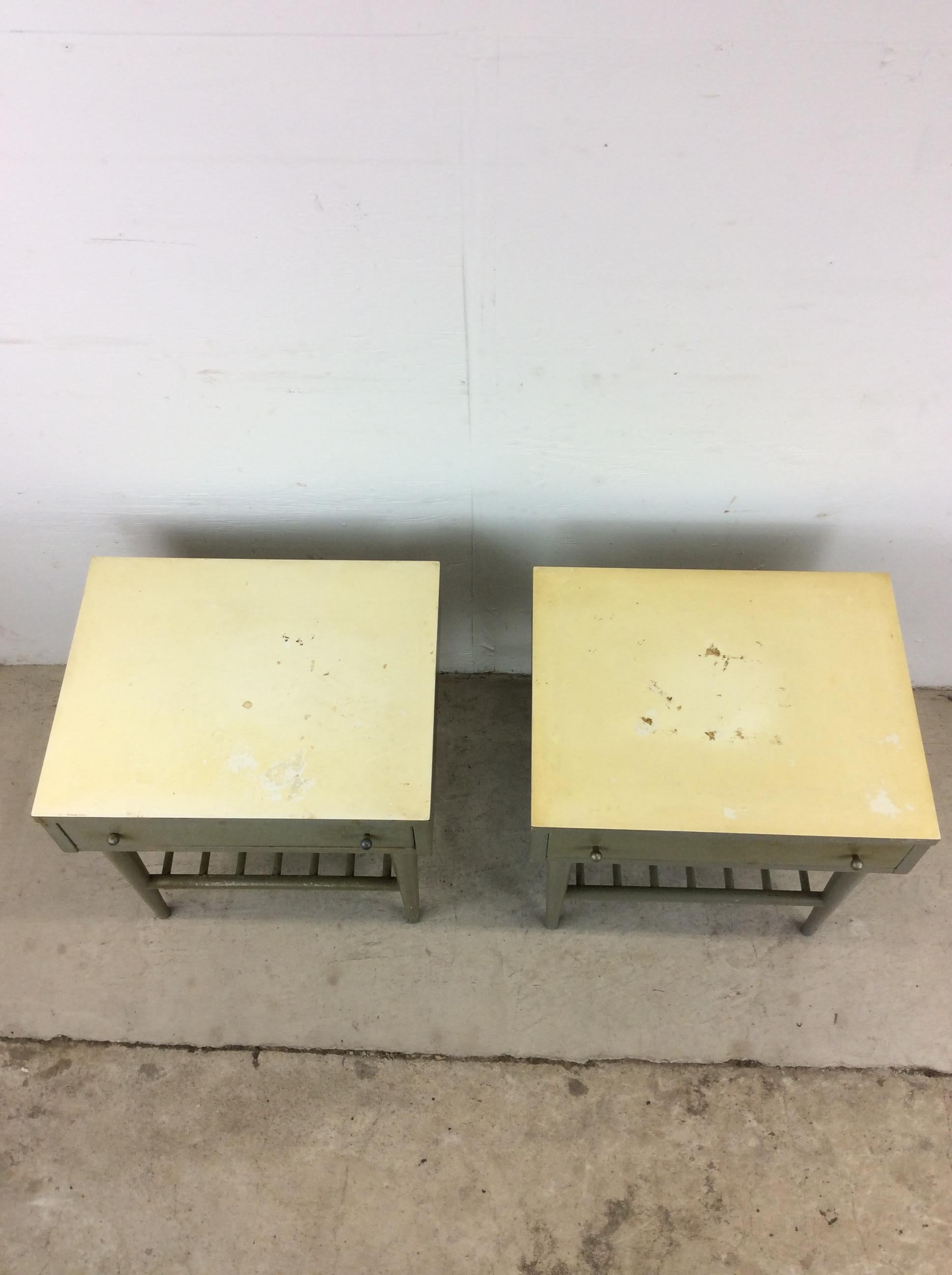 Pair of Mid Century Modern Nightstands by American of Martinsville For Sale 2