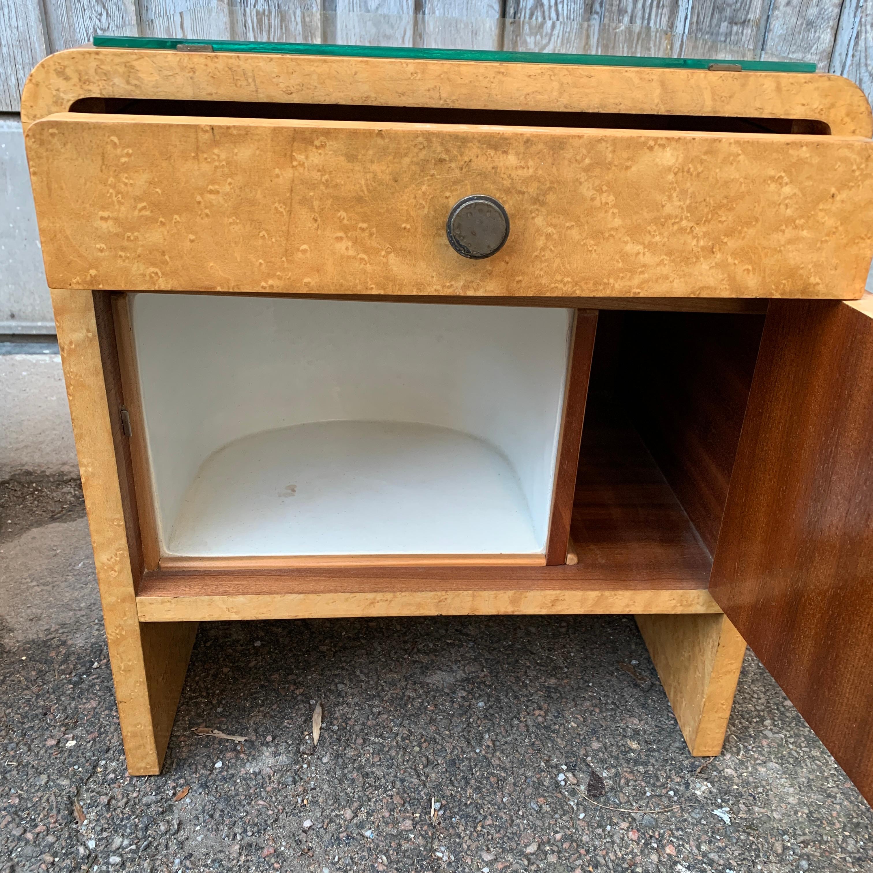 Pair of Mid-Century Modern Nightstands in Birch Burlwood, Sweden 5
