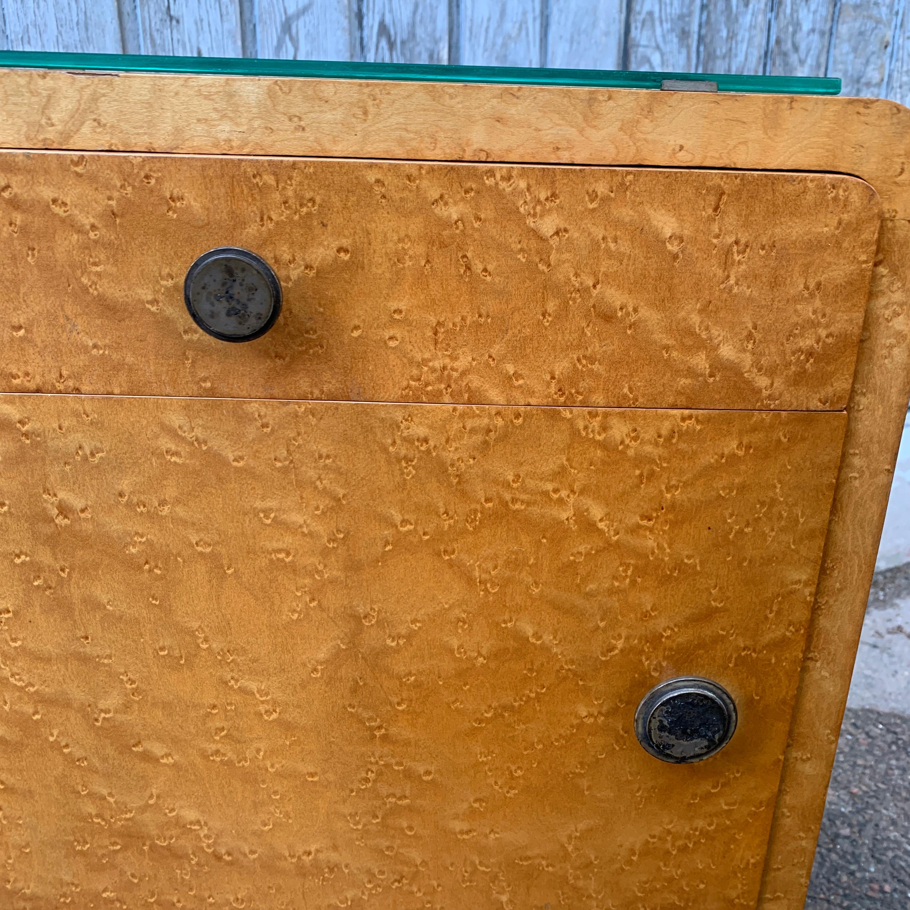 Pair of Mid-Century Modern Nightstands in Birch Burlwood, Sweden 9