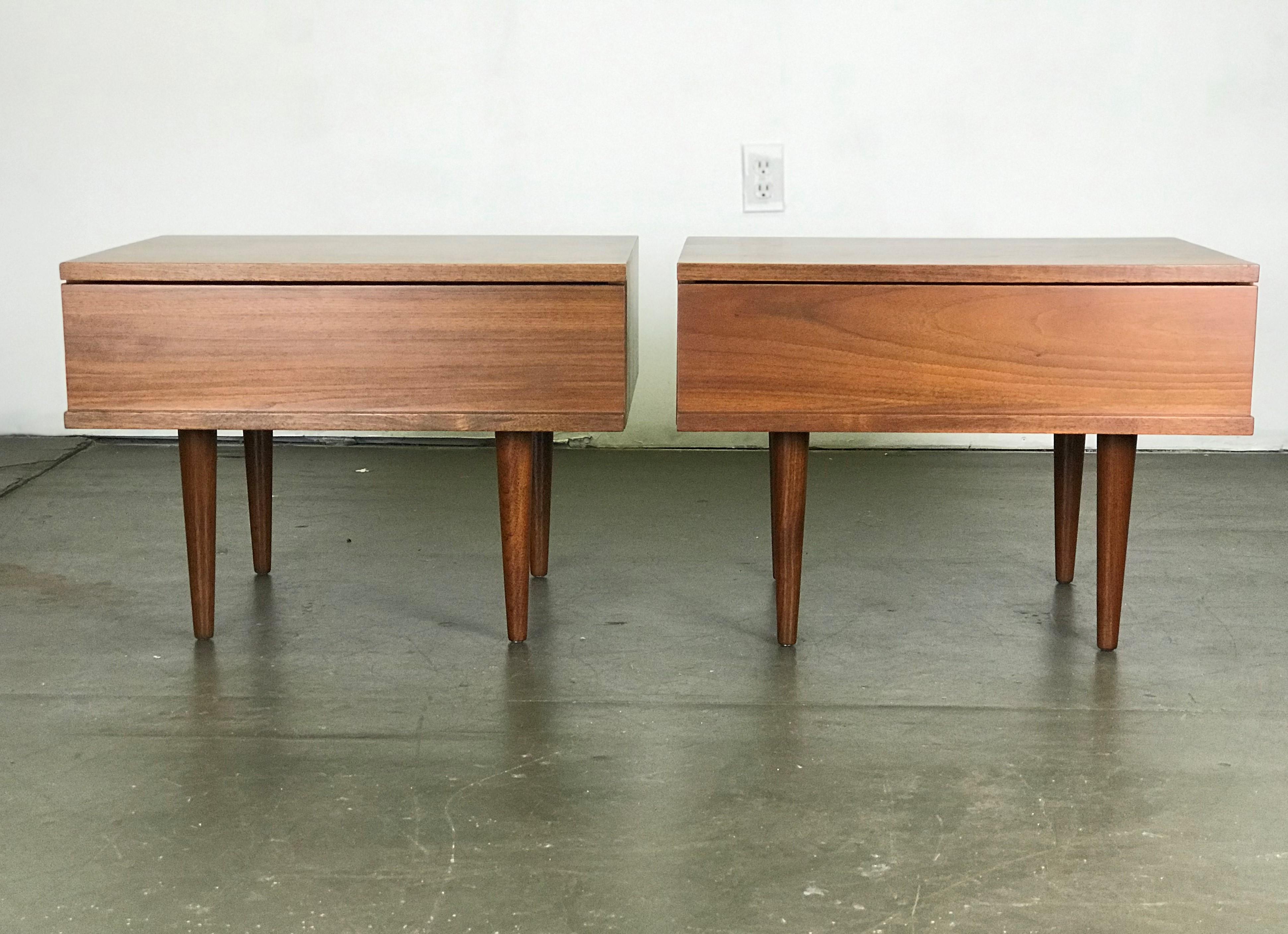 Mid-Century Modern Mid Century Modern Nightstands in Walnut by Mel Smilow