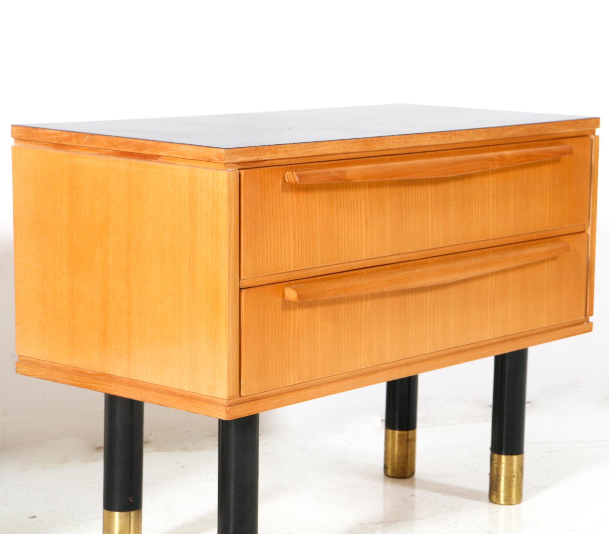 Mid-20th Century Pair of Mid-Century Modern Nightstands or Bedside Tables, 1950s For Sale