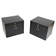 Coppia di comodini moderni del Mid Century con cassetto singolo e mobile inferiore