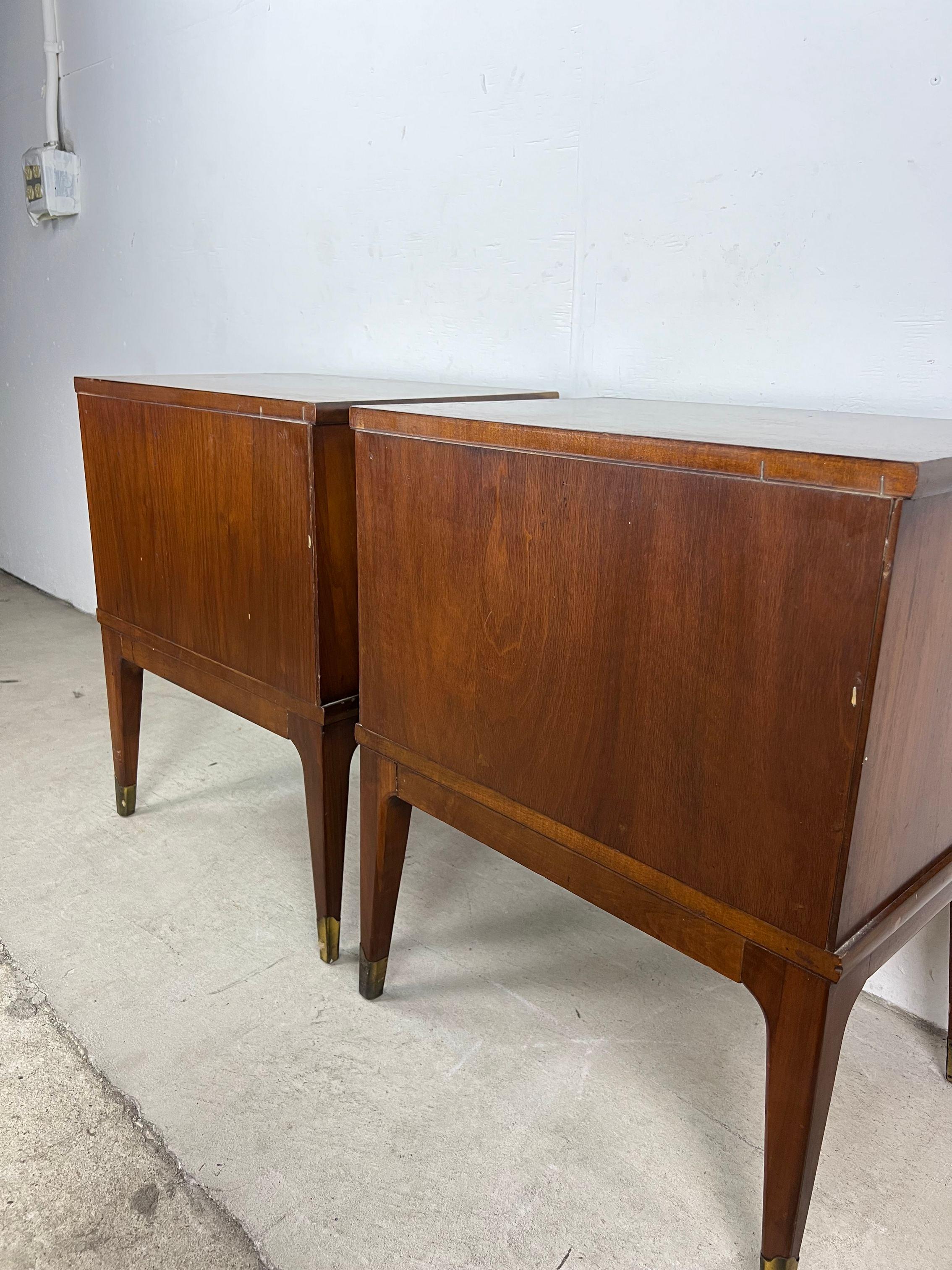 Pair of Mid Century Modern Nightstands with Single Drawer 8