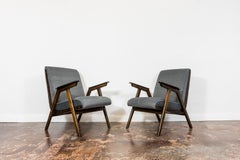 Pair Of Mid Century Modern Oak Armchairs, Europe, 1960s