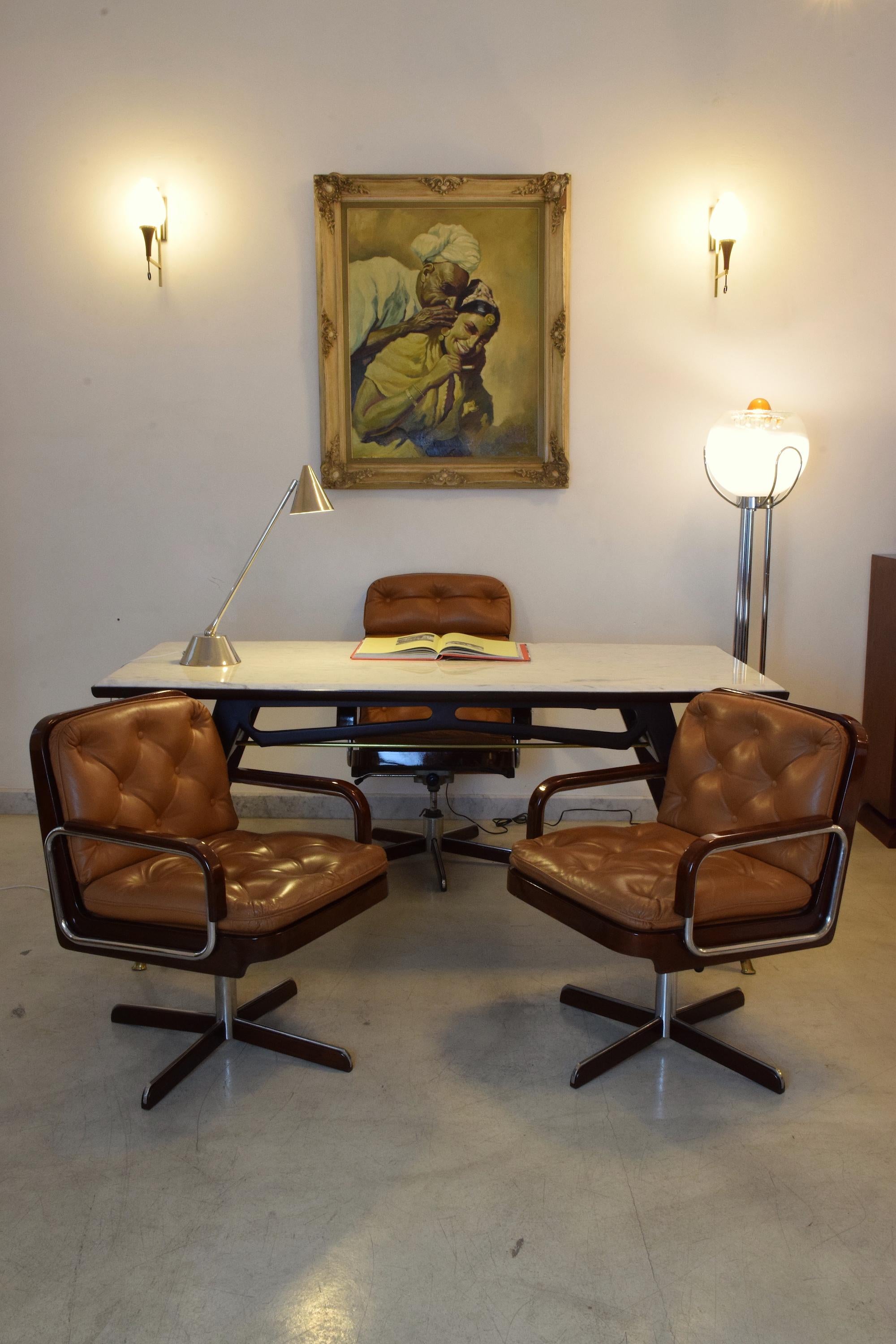 Pair of Mid-Century Modern Office Chairs by AG Barcelona, 1970s In Good Condition In Paris, FR