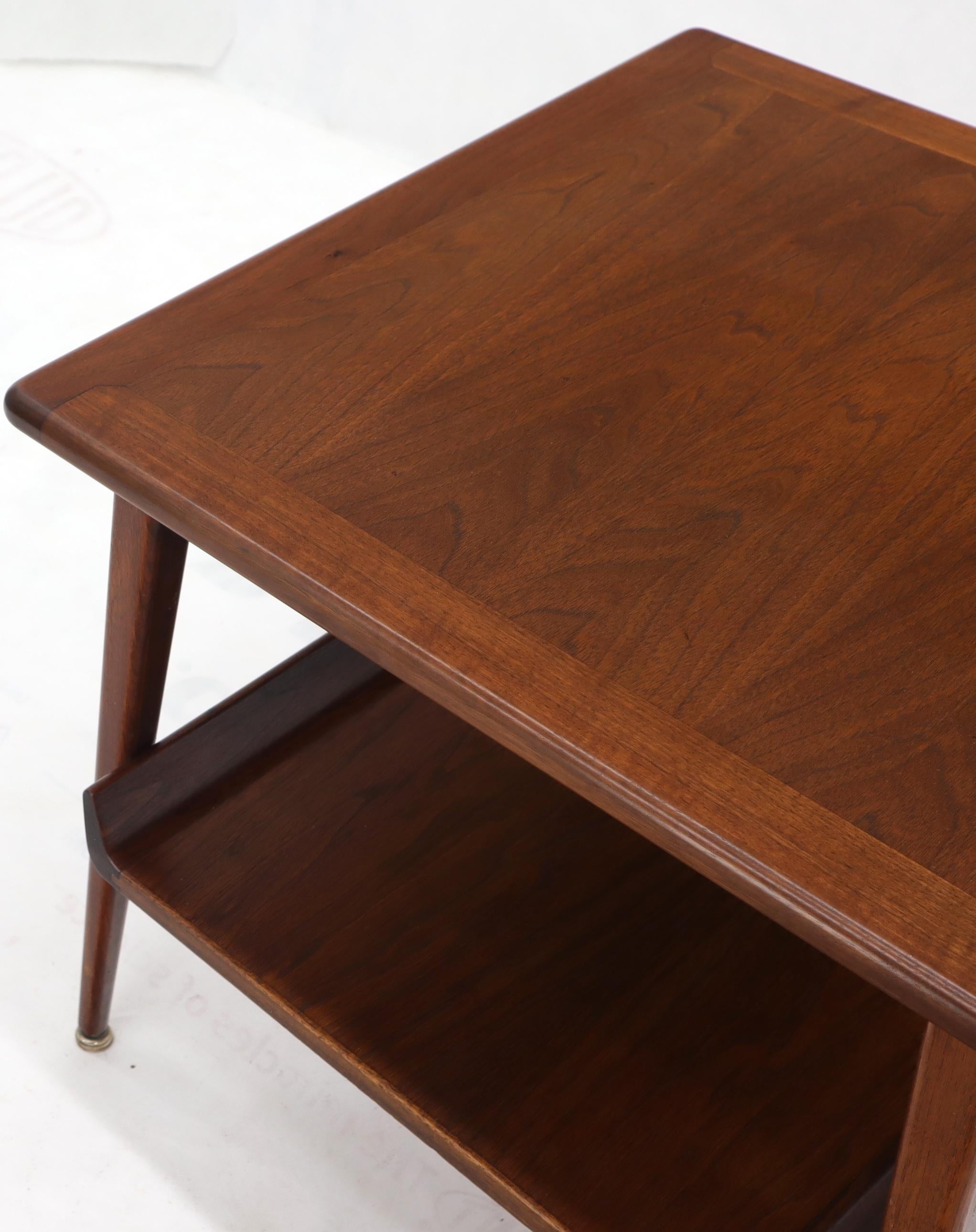 Pair of Mid-Century Modern Oiled Walnut End Side Tables  For Sale 5