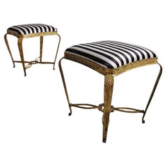 Pair of Mid Century Modern Ottomans or Poufs by Pier Luigi Colli, Italy 1950s