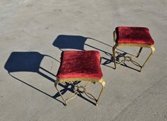 Coppia di pouf o ottomani moderni del Medioevo di Pier Luigi Colli, Italia, anni '50