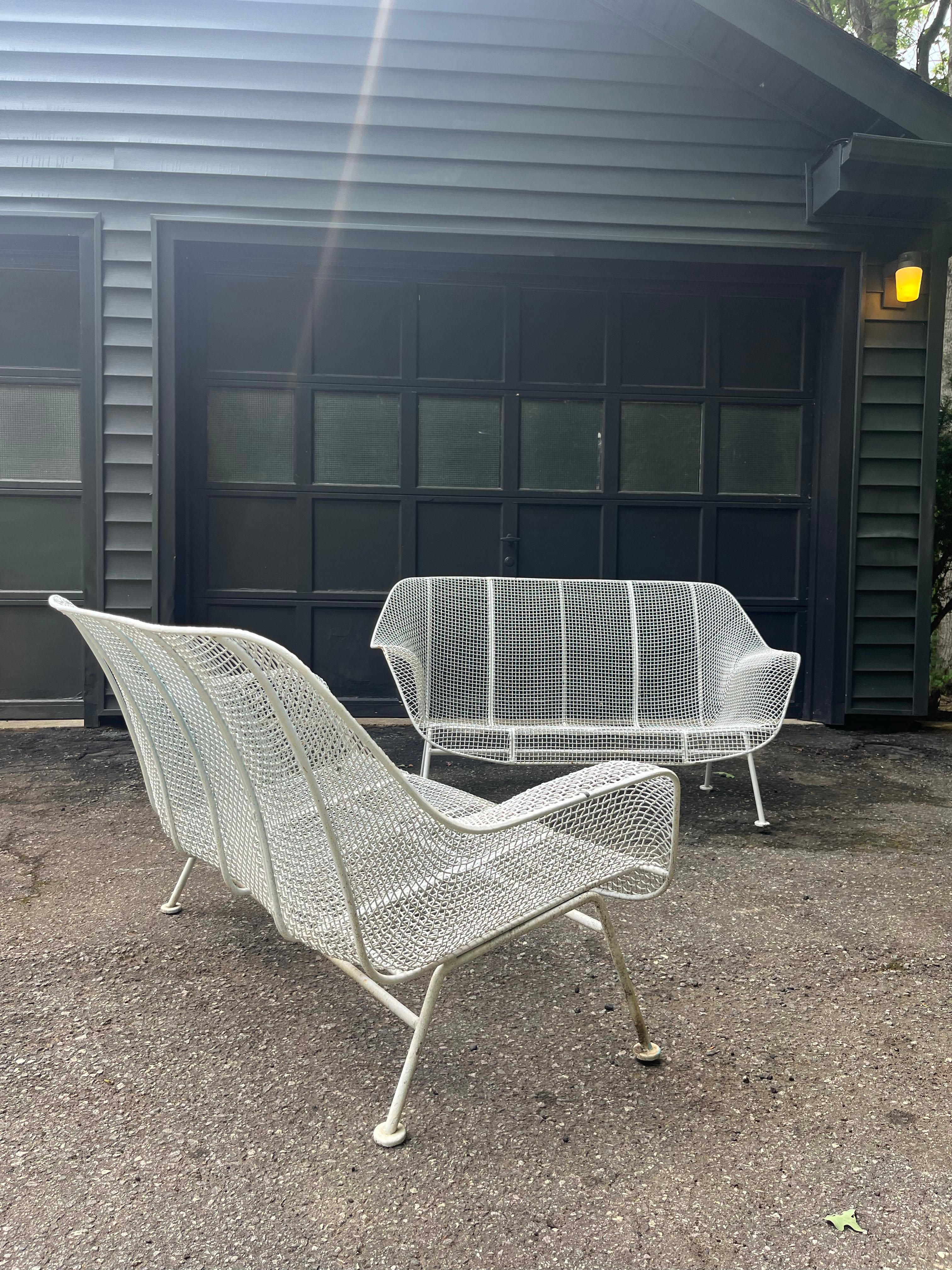 American Pair of Mid Century Modern outdoor 'Sculptura' settees by Russell Woodard For Sale