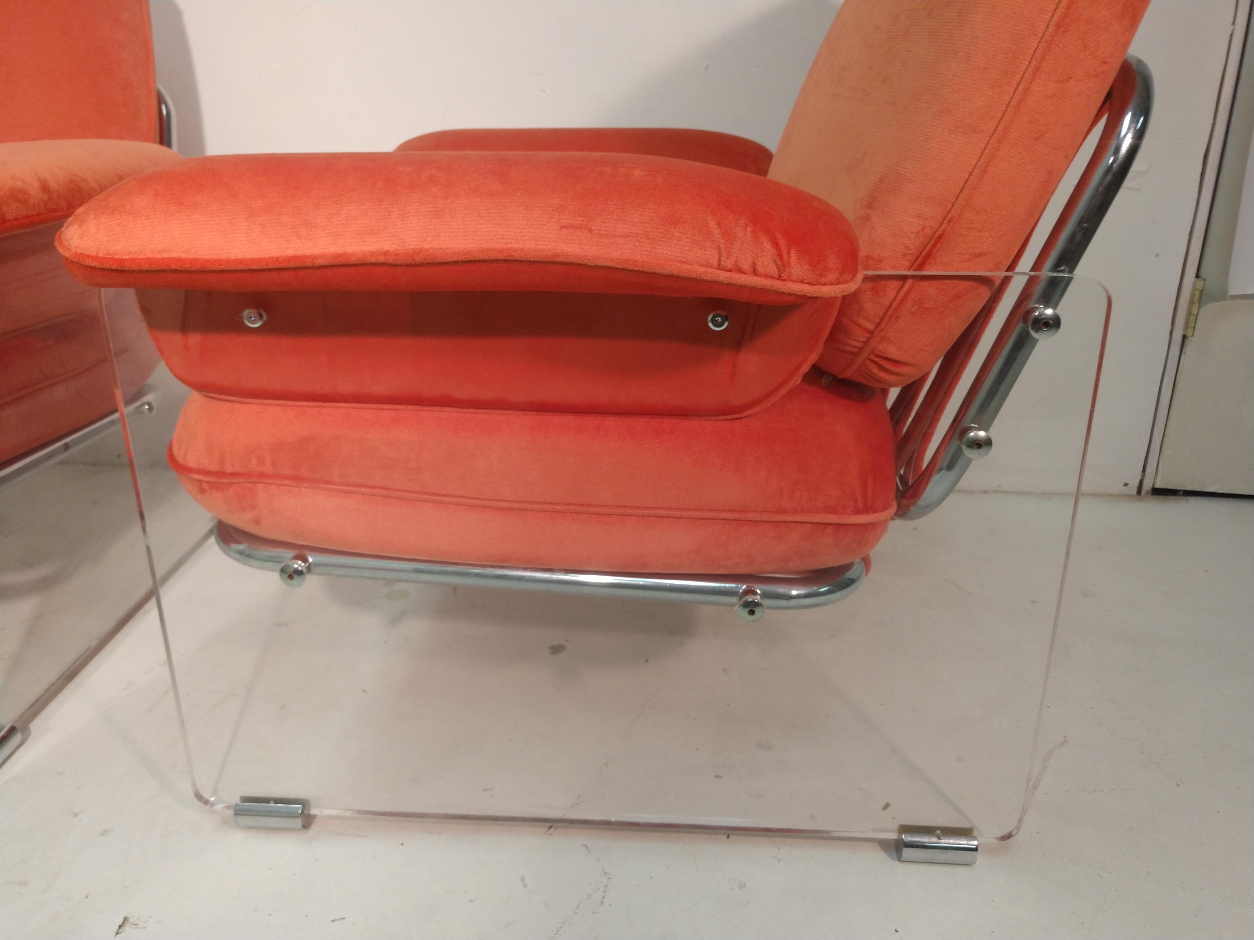Pair of Mid-Century Modern Pace Argenta Lucite Lounge Chairs 4