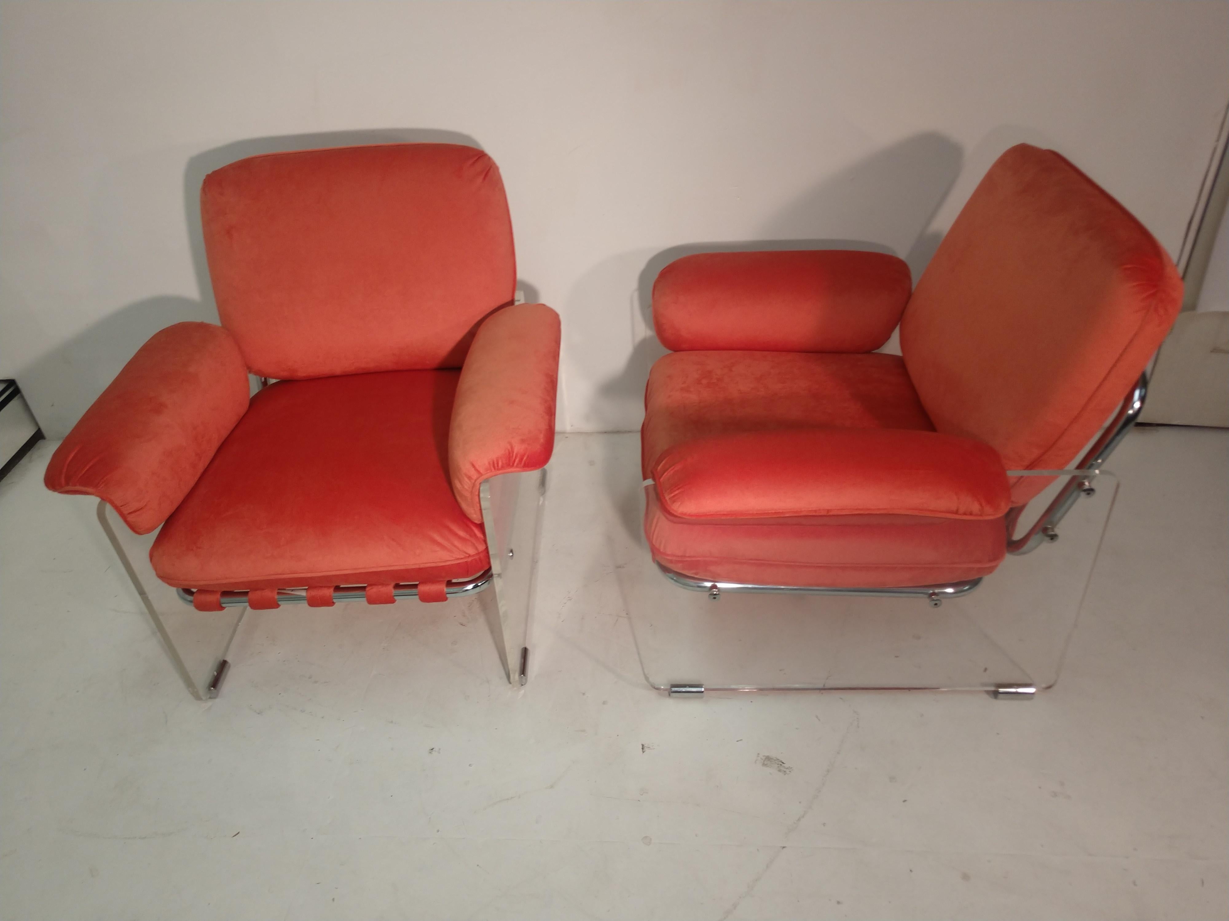 Pair of Mid-Century Modern Pace Argenta Lucite Lounge Chairs 6