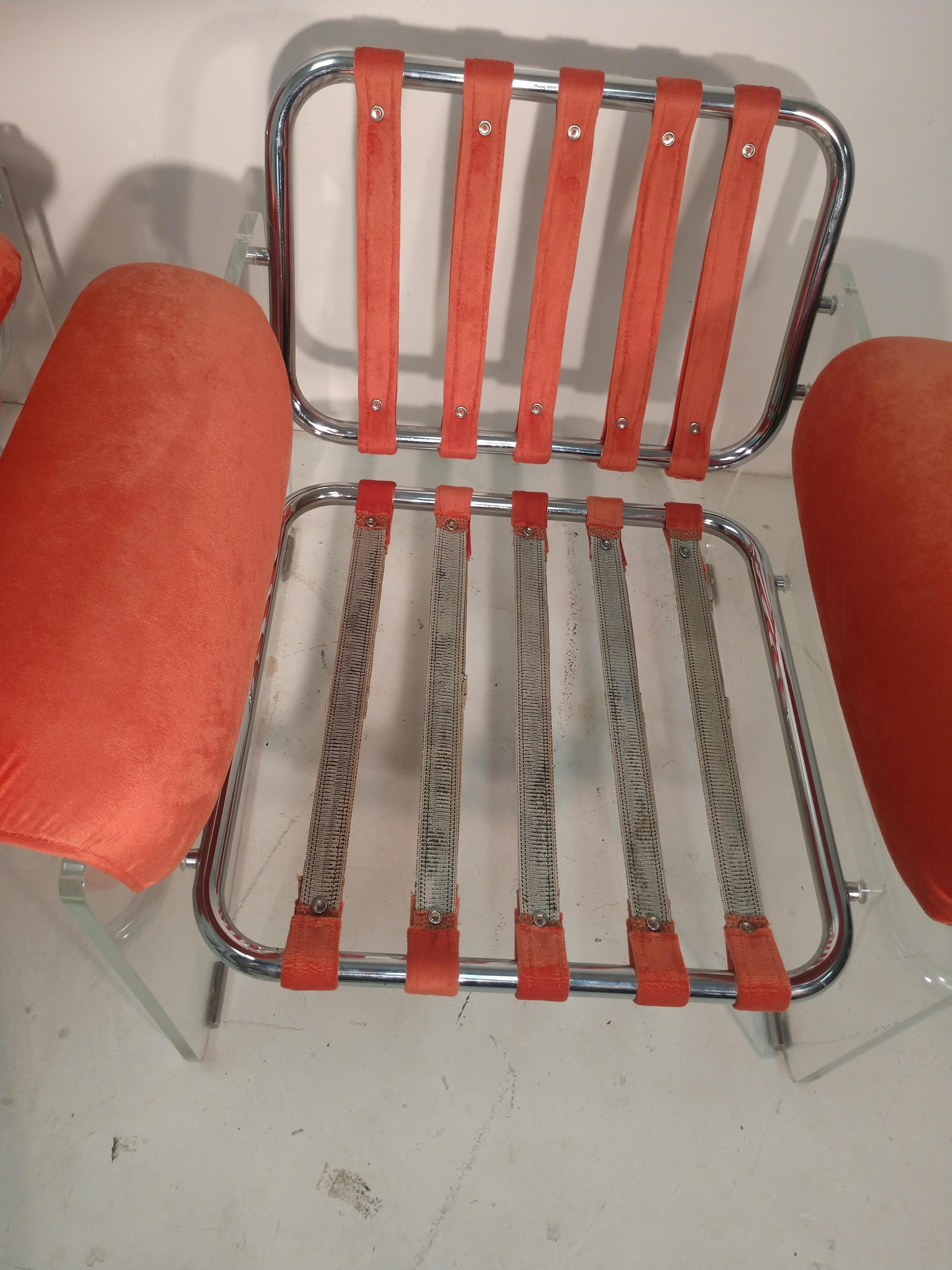 Pair of Mid-Century Modern Pace Argenta Lucite Lounge Chairs 1