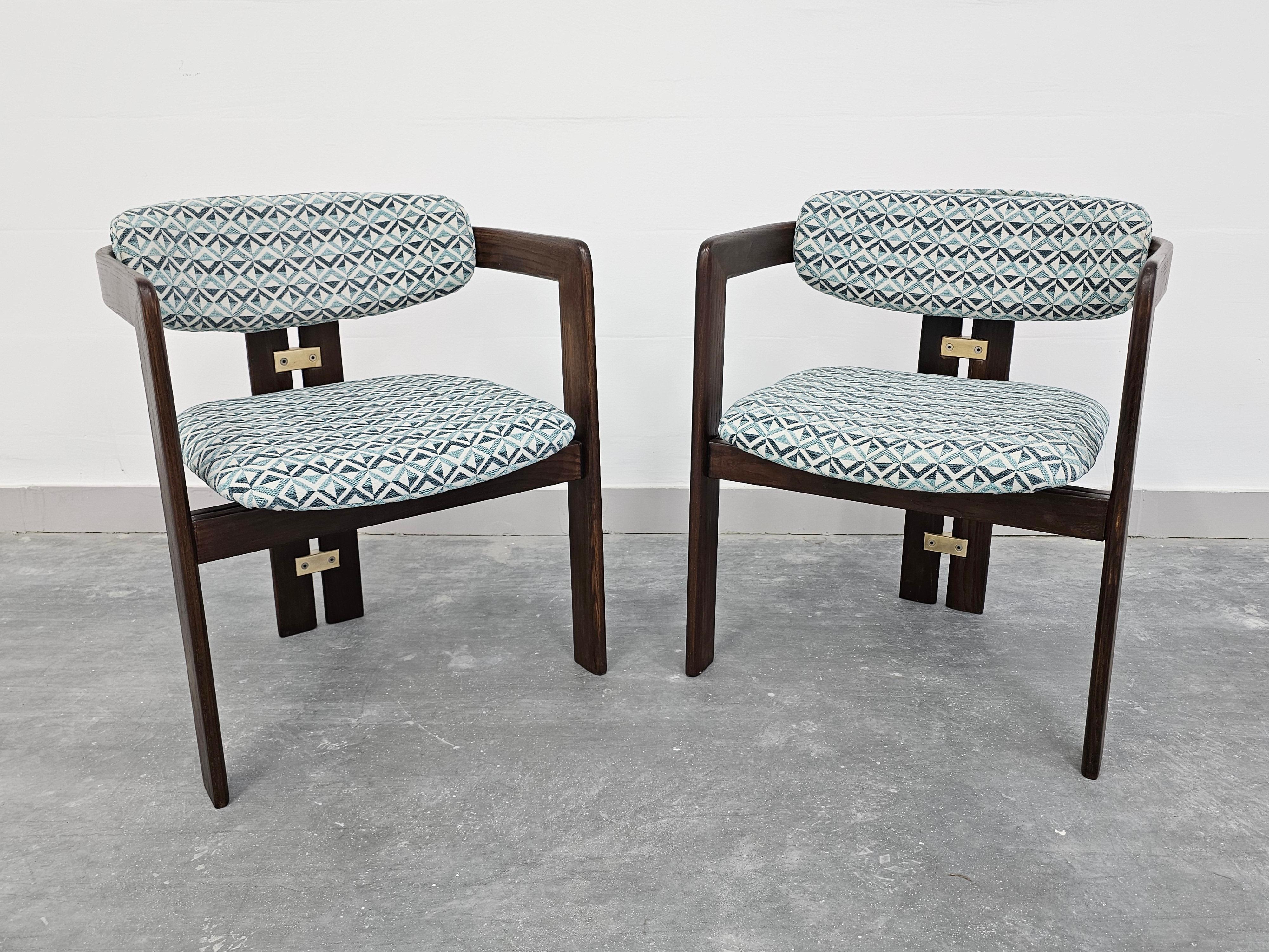 Mid-Century Modern Paire de chaises Pamplona modernes du milieu du siècle dernier conçues par Augusto Savini en vente