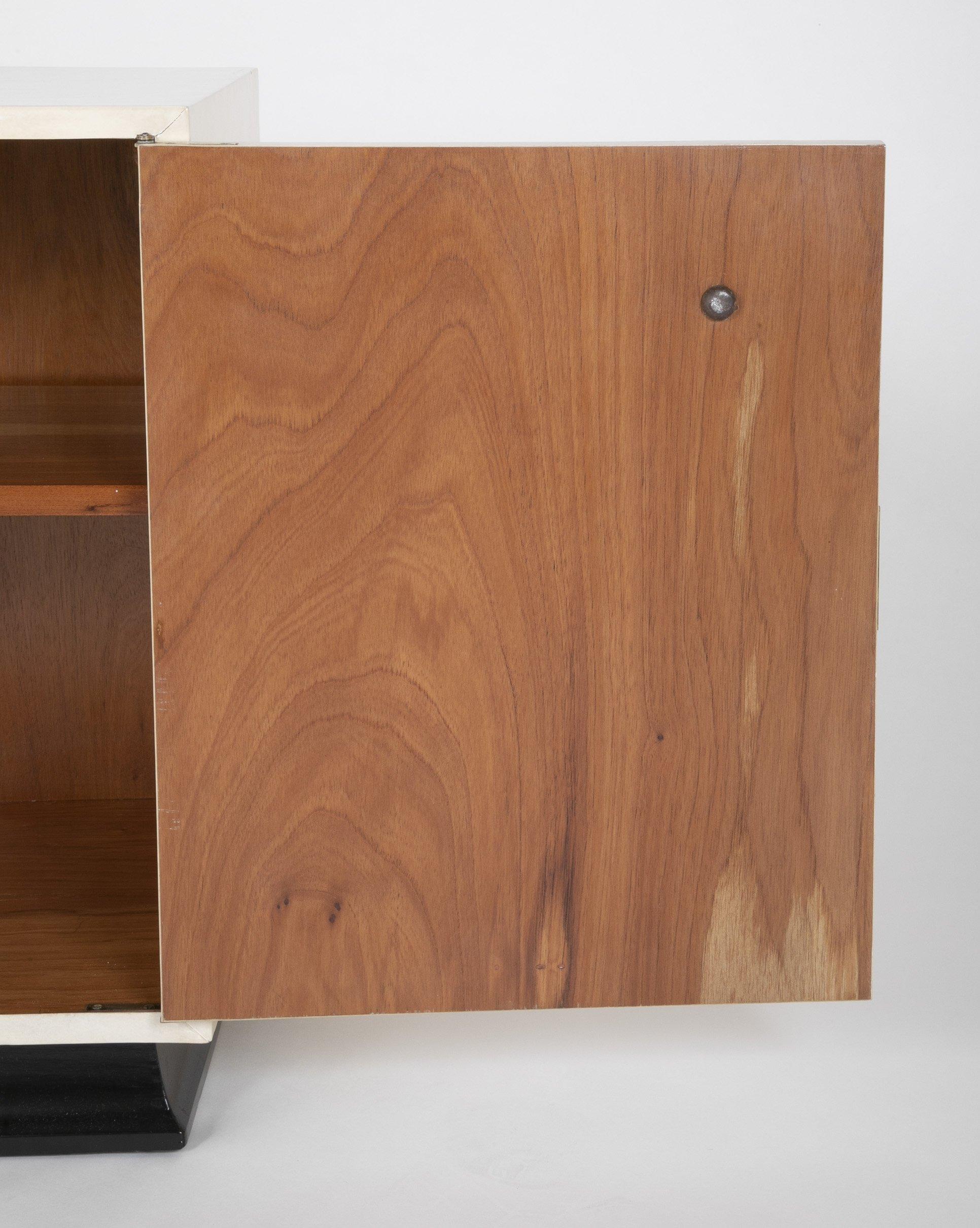 Pair of Mid-Century Modern Parchment Cabinets in the manner of Karl Springer For Sale 6