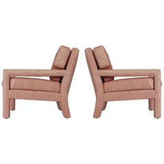 Pair of Mid-Century Modern Parsons Lounge or Club Chairs after Milo Baughman