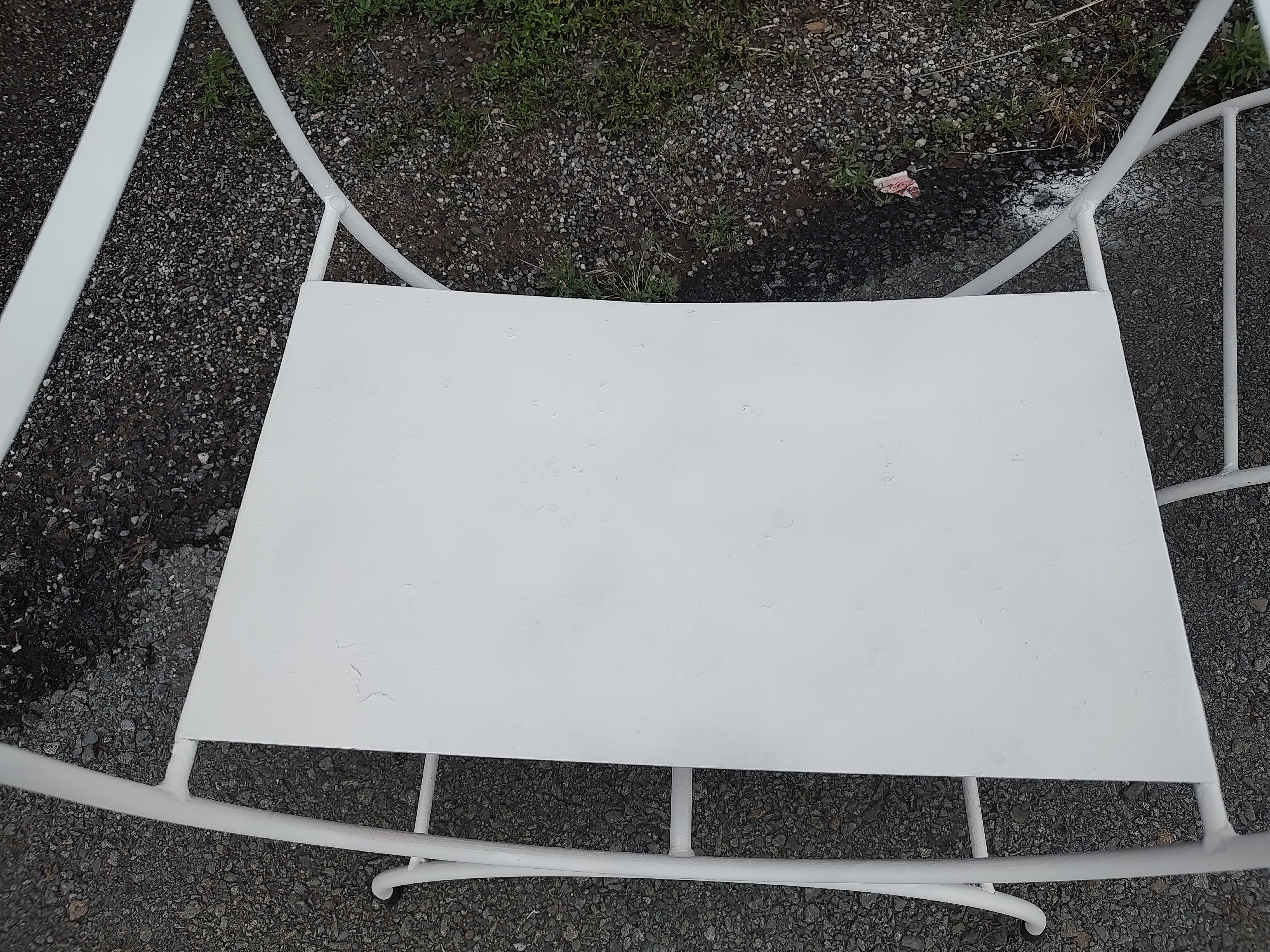 Pair of Mid Century Modern Patio Directors Chairs with Sunbrella Backs 1960 For Sale 7