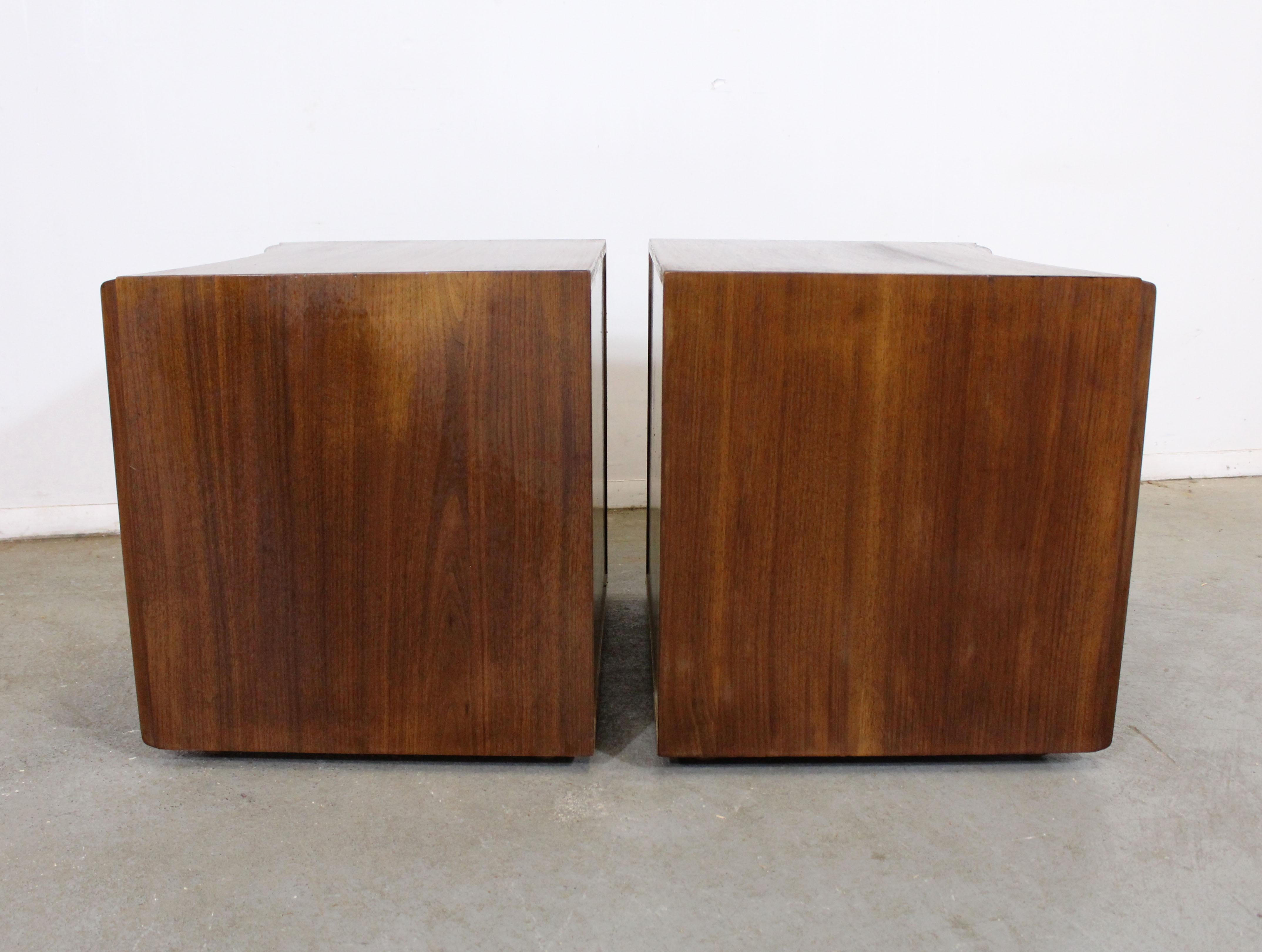 Brass Pair of Mid-Century Modern Paul Frankl Johnson 'Emissary' Curved Nightstands