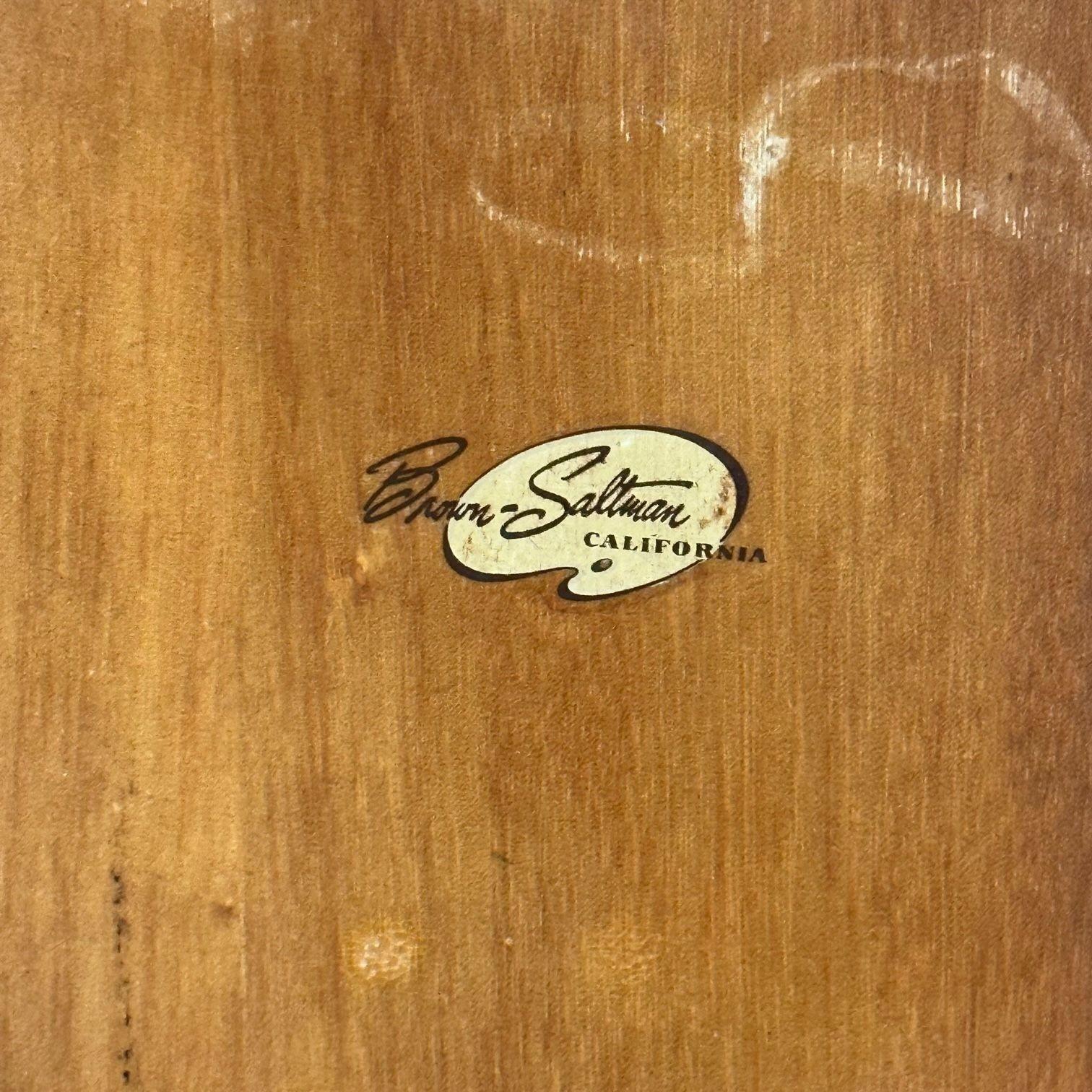 Paire de tables d'appoint Saltman marron signées Paul Frankl, de style moderne du milieu du siècle dernier en vente 11